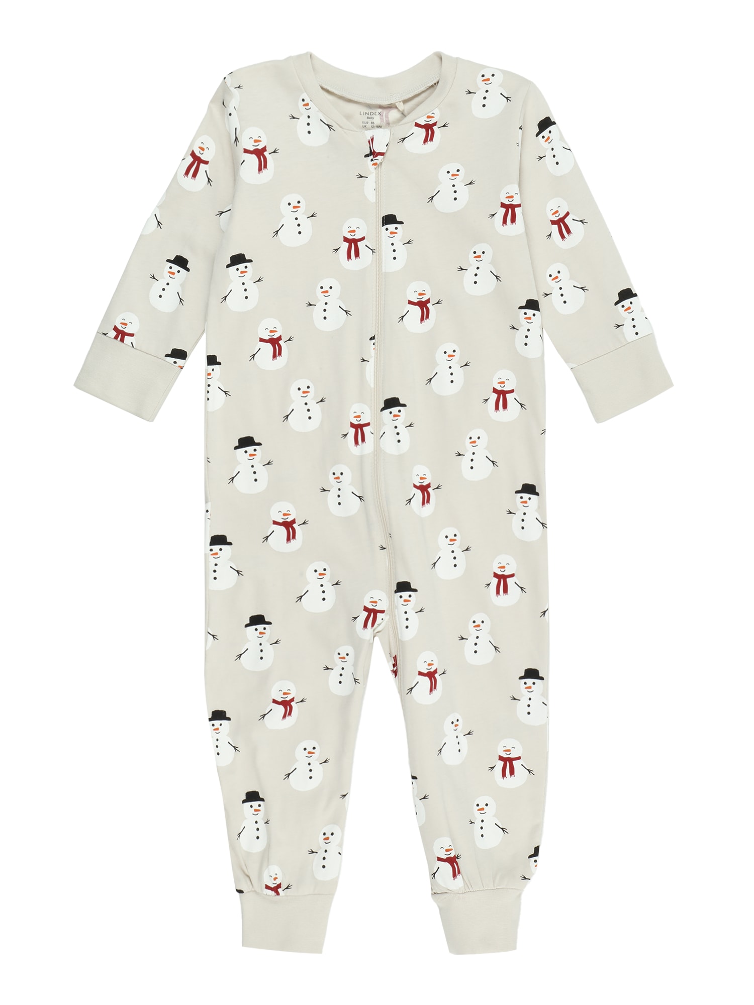 Lindex Pijamale 'Snowman'  crem / roșu / negru / alb murdar