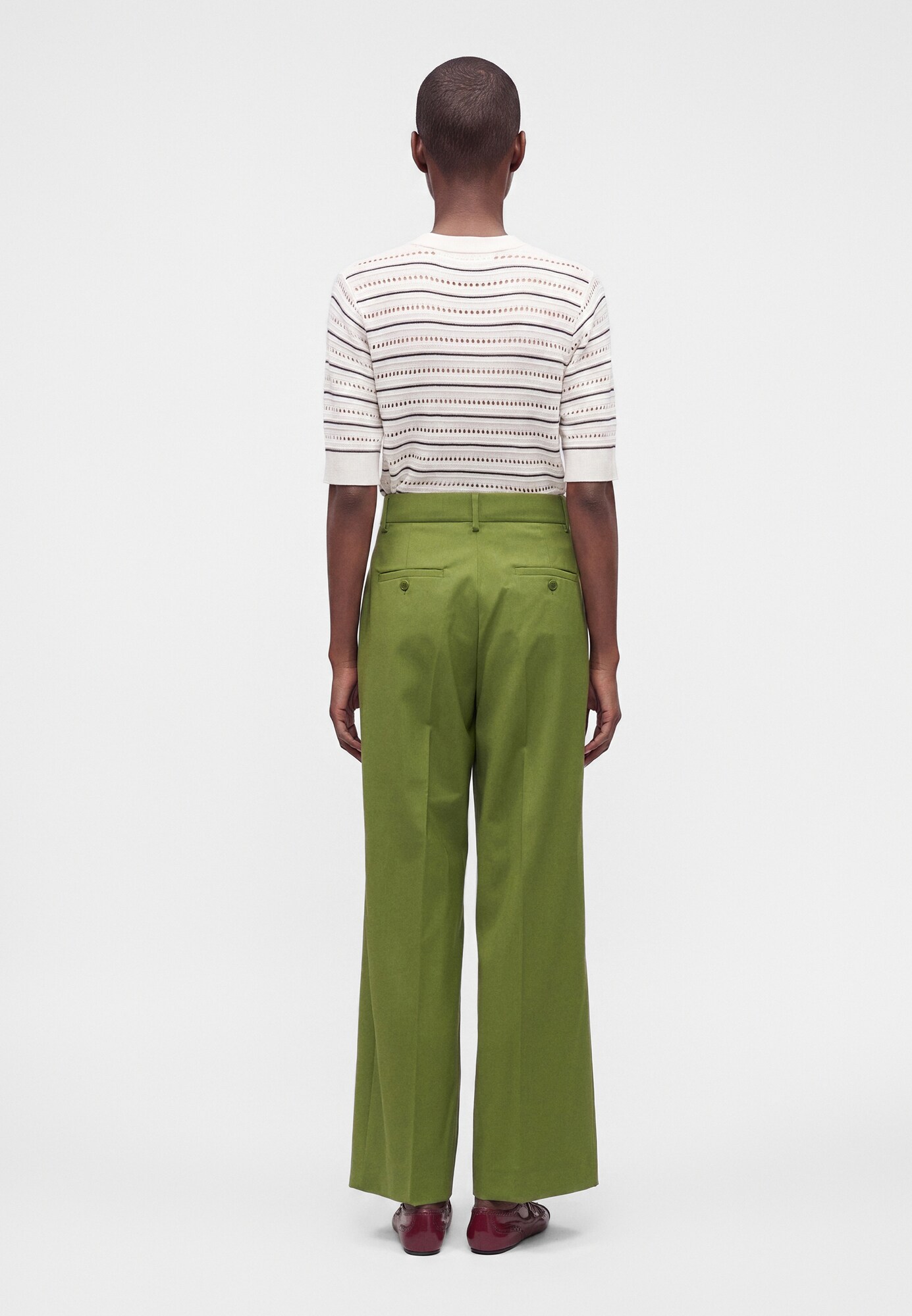 Weekend Max Mara Pantalón de pinzas 'VISIVO' manzana – imagen 3