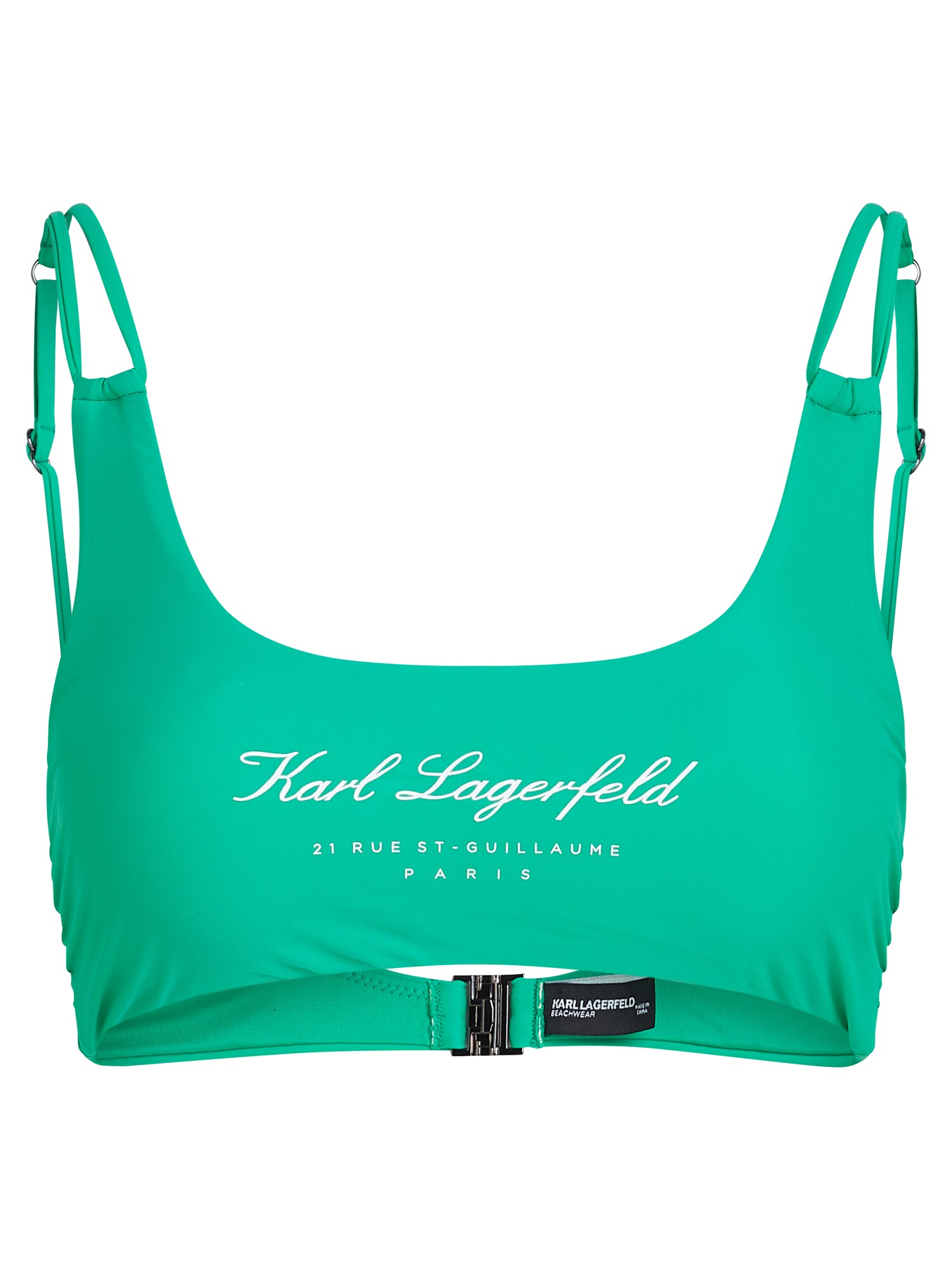 Karl Lagerfeld Bikinový top 'Hotel'  mätová / biela