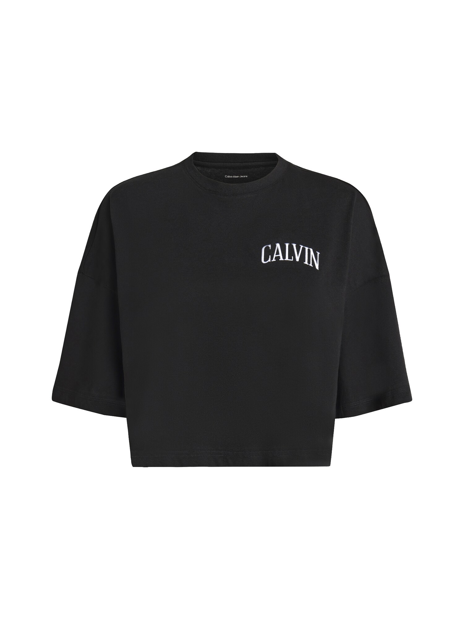 Calvin Klein Jeans Tricou negru / alb