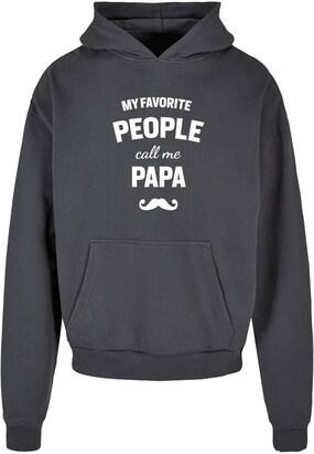 Merchcode Sweatshirt ‘Fathers Day – My Favorite People Call Me Papa’ Antraciet / Wit