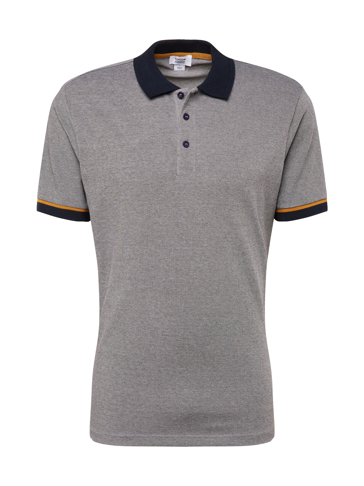 BURTON MENSWEAR LONDON Tričko  námornícka modrá / sivá melírovaná / oranžová