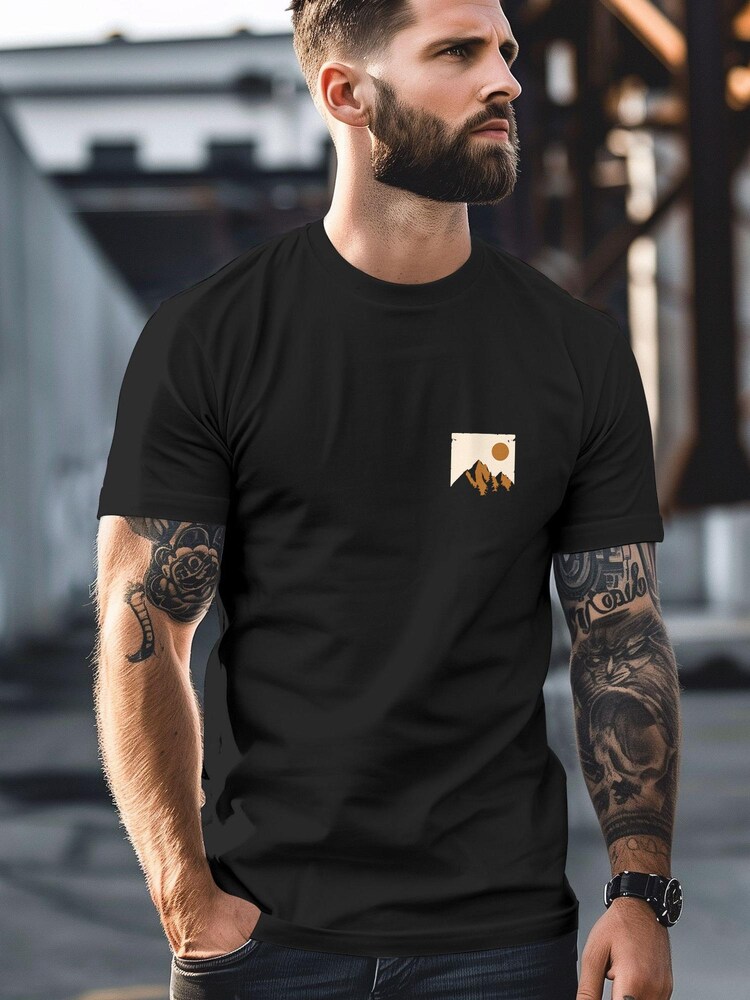 Neverless Shirt 'Mointain Badge' Herren Größe L schwarz