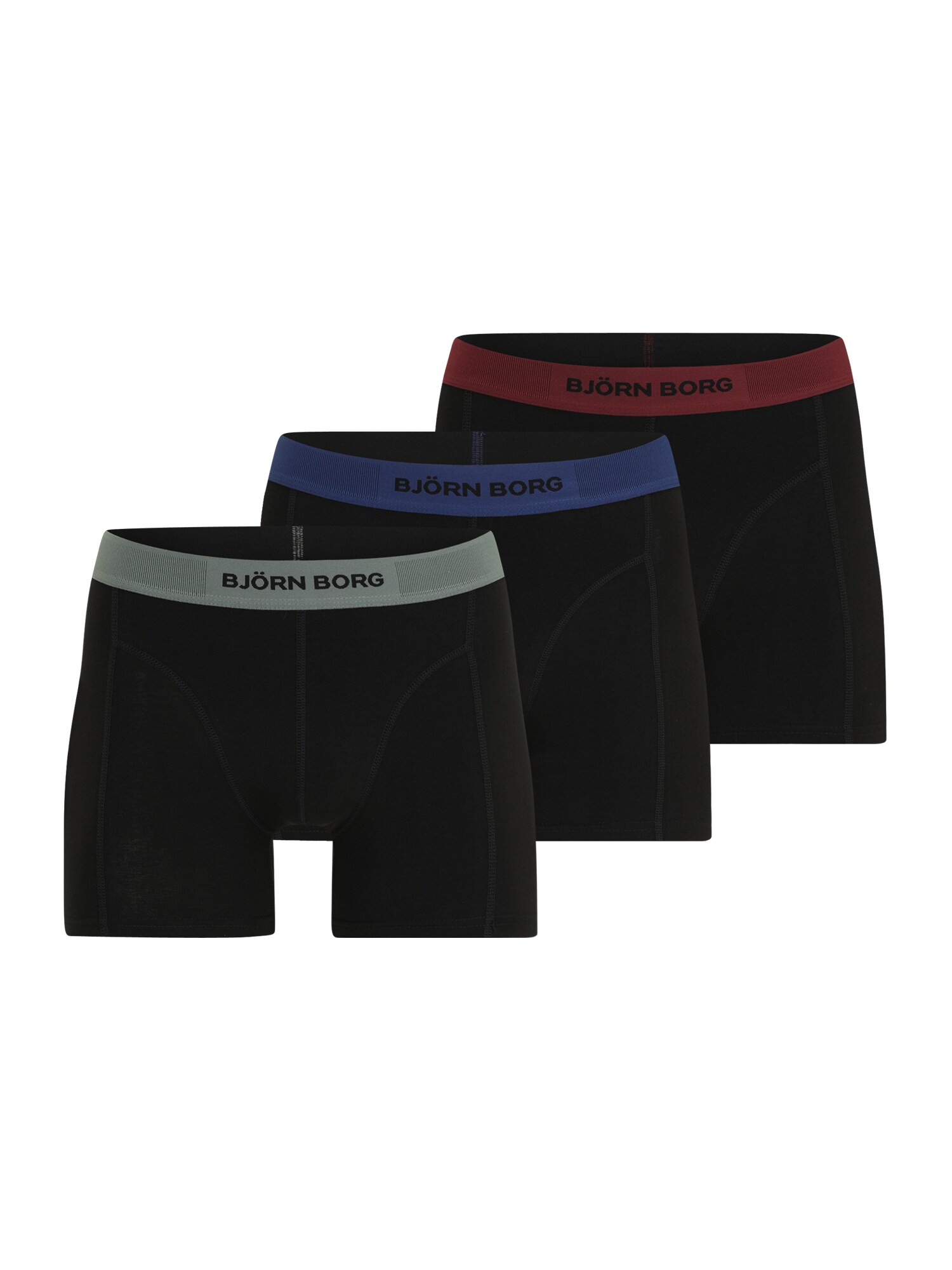 BJÖRN BORG Chiloți sport  albastru închis / verde / roșu bordeaux / negru