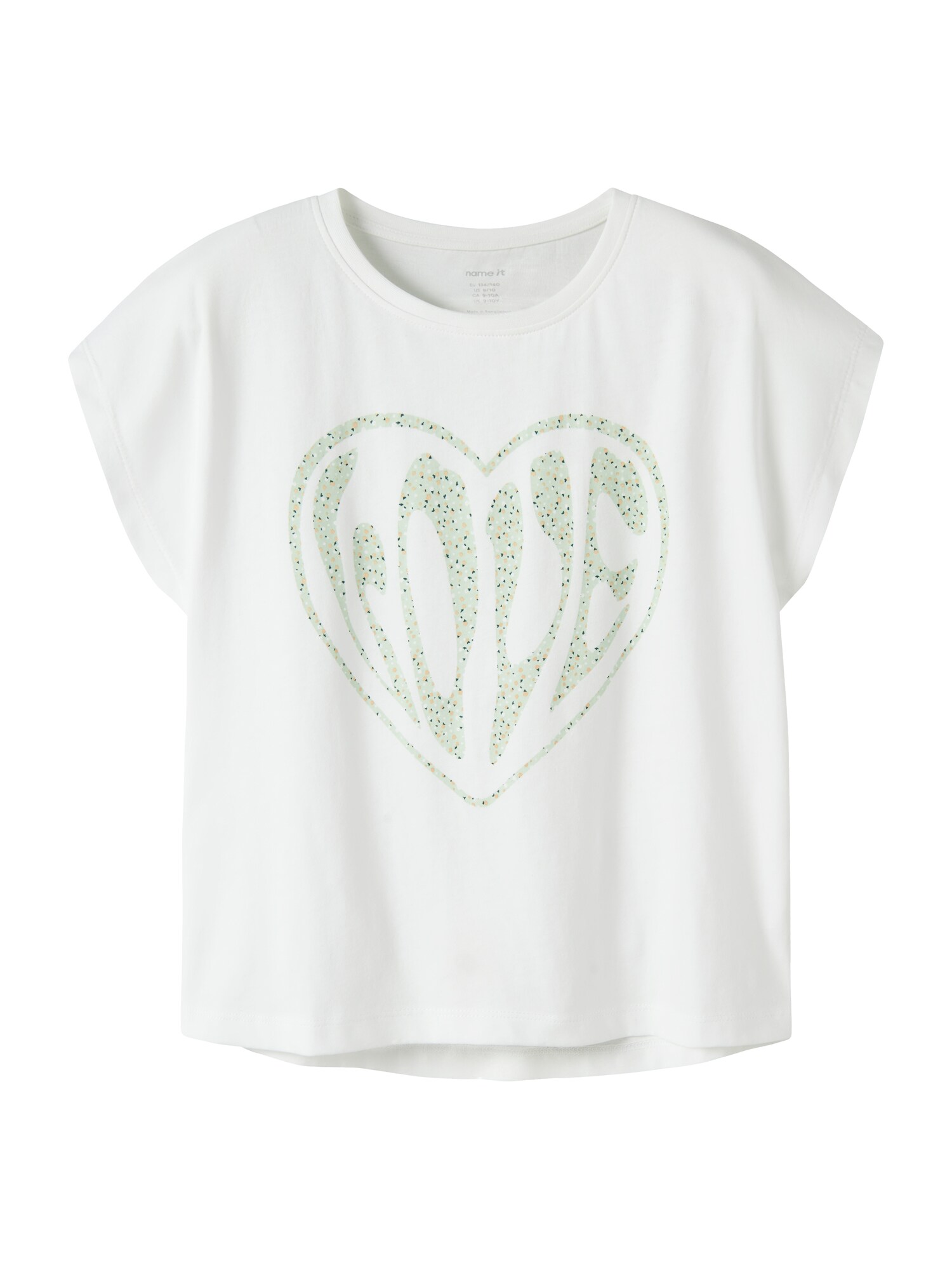 NAME IT Tricou 'NKFHAVAKA'  verde pastel / portocaliu / negru / alb