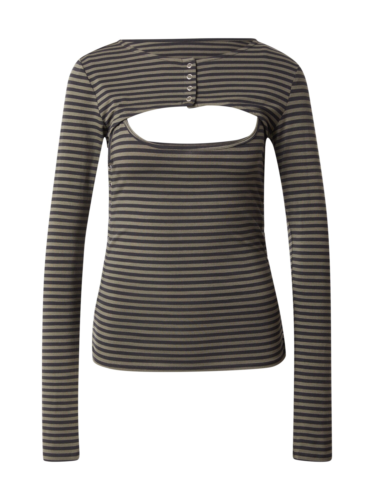 WEEKDAY Top 'Ray'  tamno zelena / crna