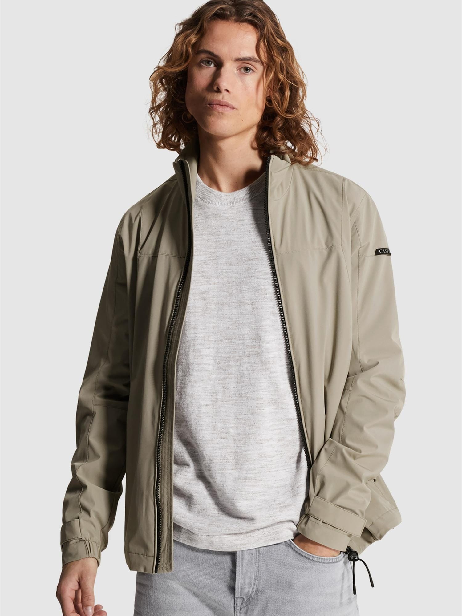 Cast Iron Tussenjas 'Softshell Jacket With High Collar' Lichtgroen