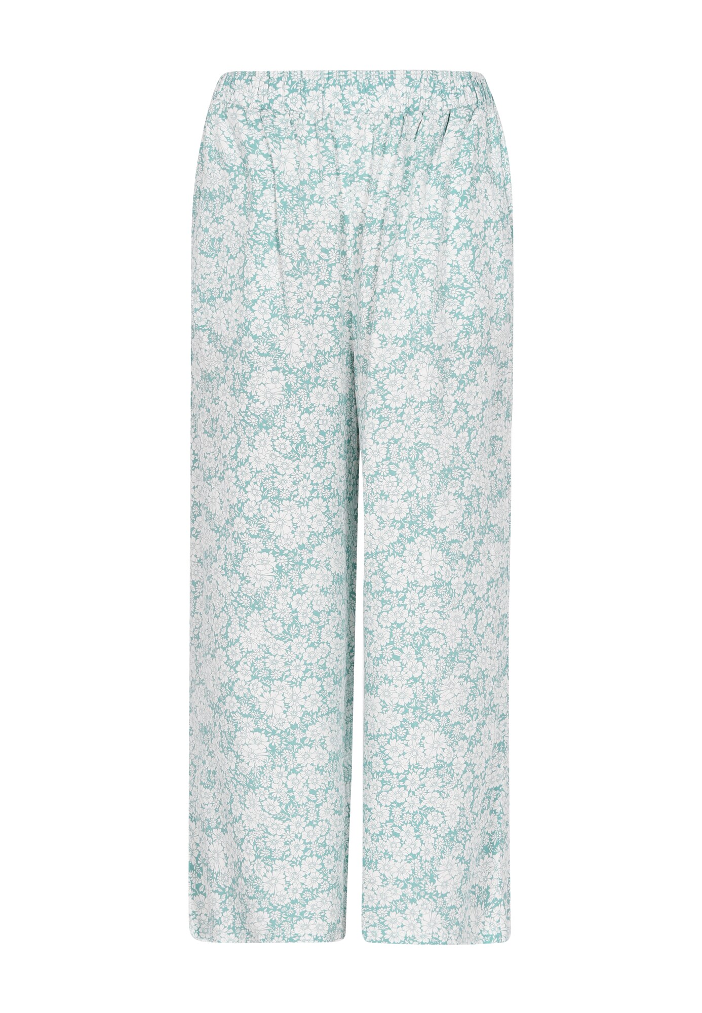 Usha Pantaloni  turcoaz / alb lână