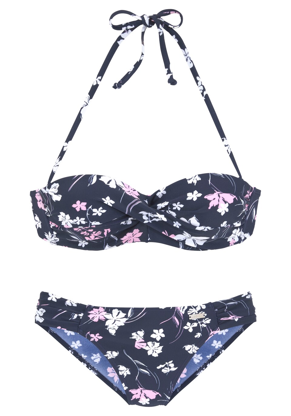 Bikini marinblå / ljusrosa