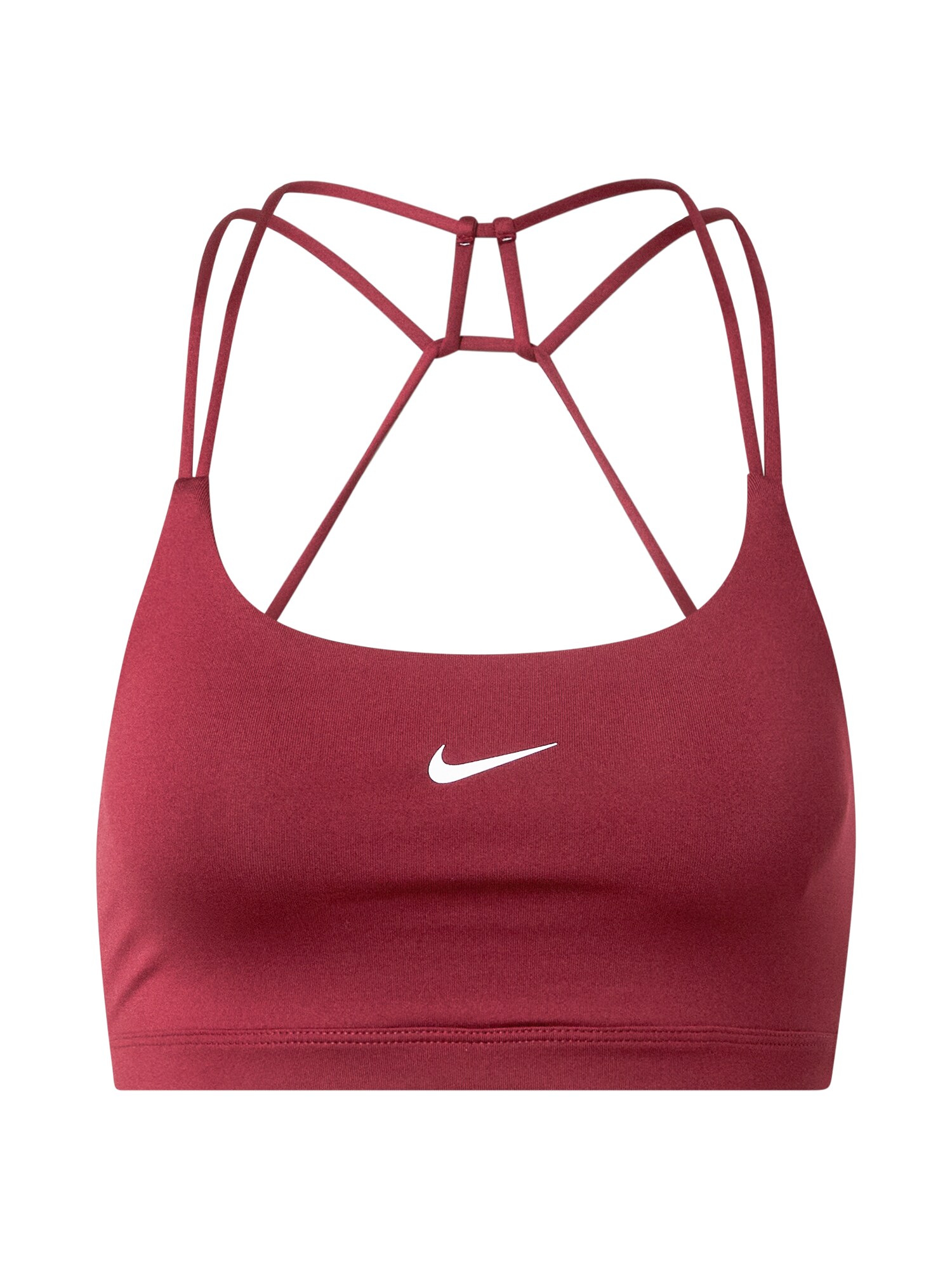 NIKE Sportinė liemenėlė  vyno raudona spalva / balta