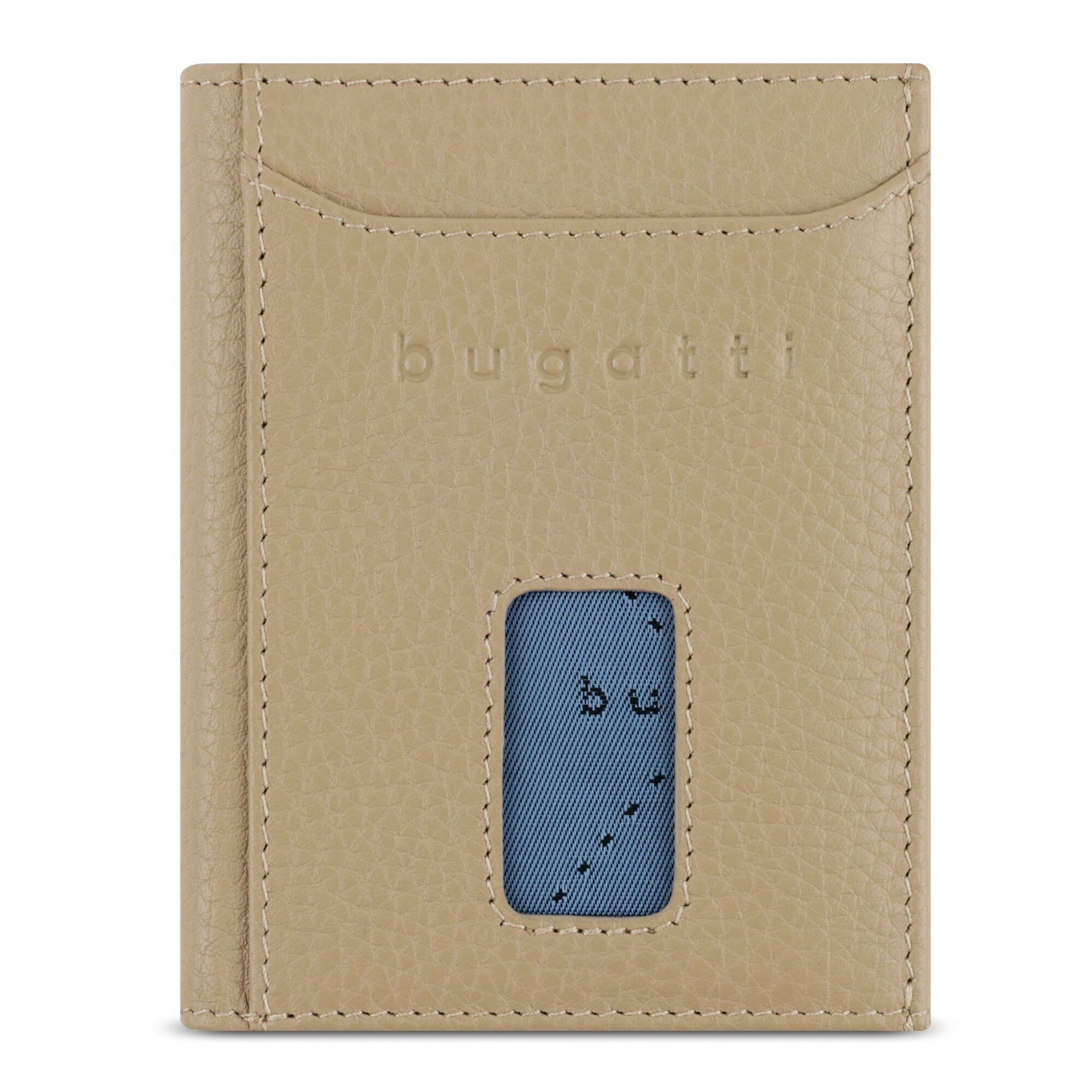 Bugatti Portemonnee 'Secure Slim' Beige / Duifblauw