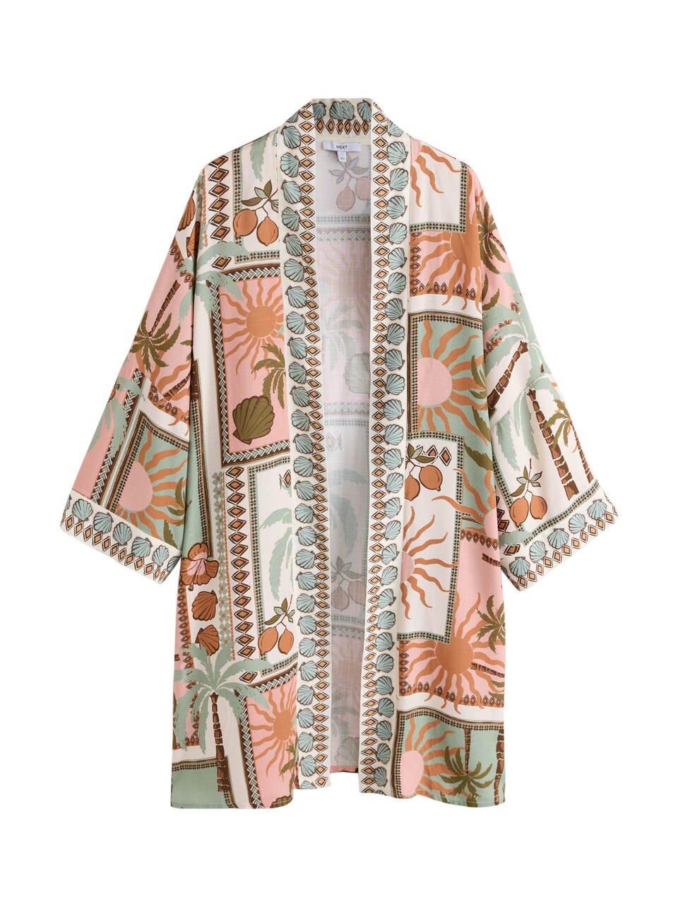Kimono ljusgrön / mandarin / rosa