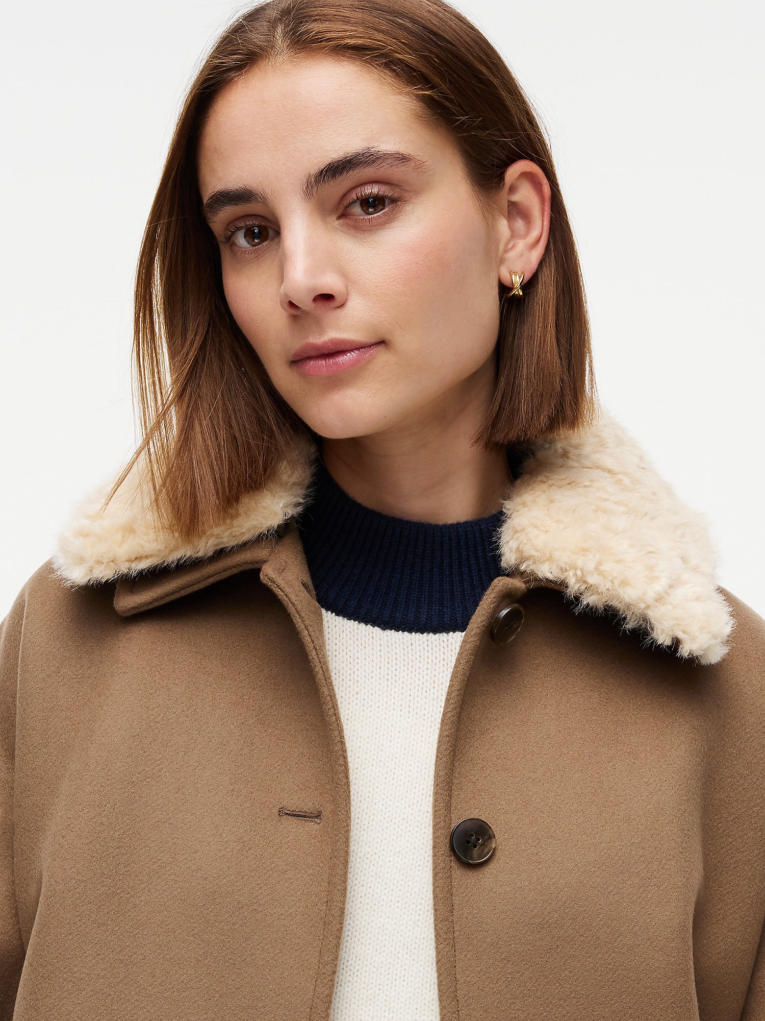 TOMMY HILFIGER Abrigo de entretiempo cognac / blanco lana – imagen 3