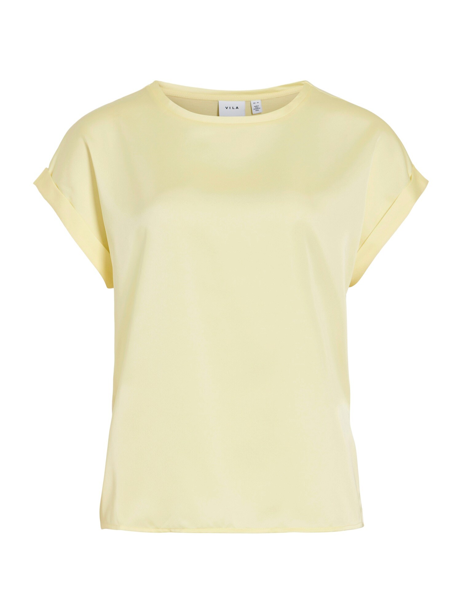 VILA Tricou VIEllette  galben pastel