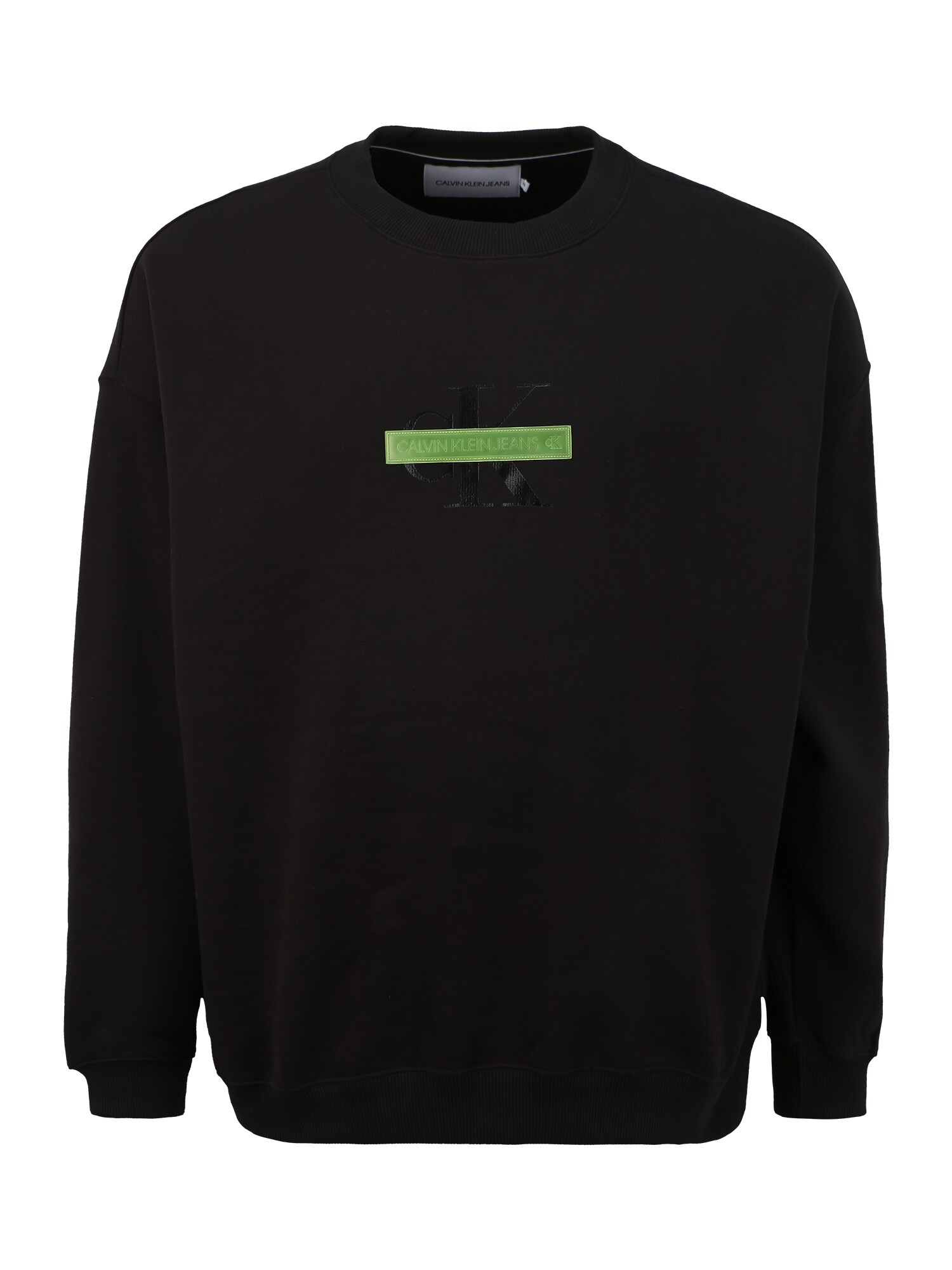 Calvin Klein Jeans Megztinis be užsegimo  juoda / šviesiai žalia