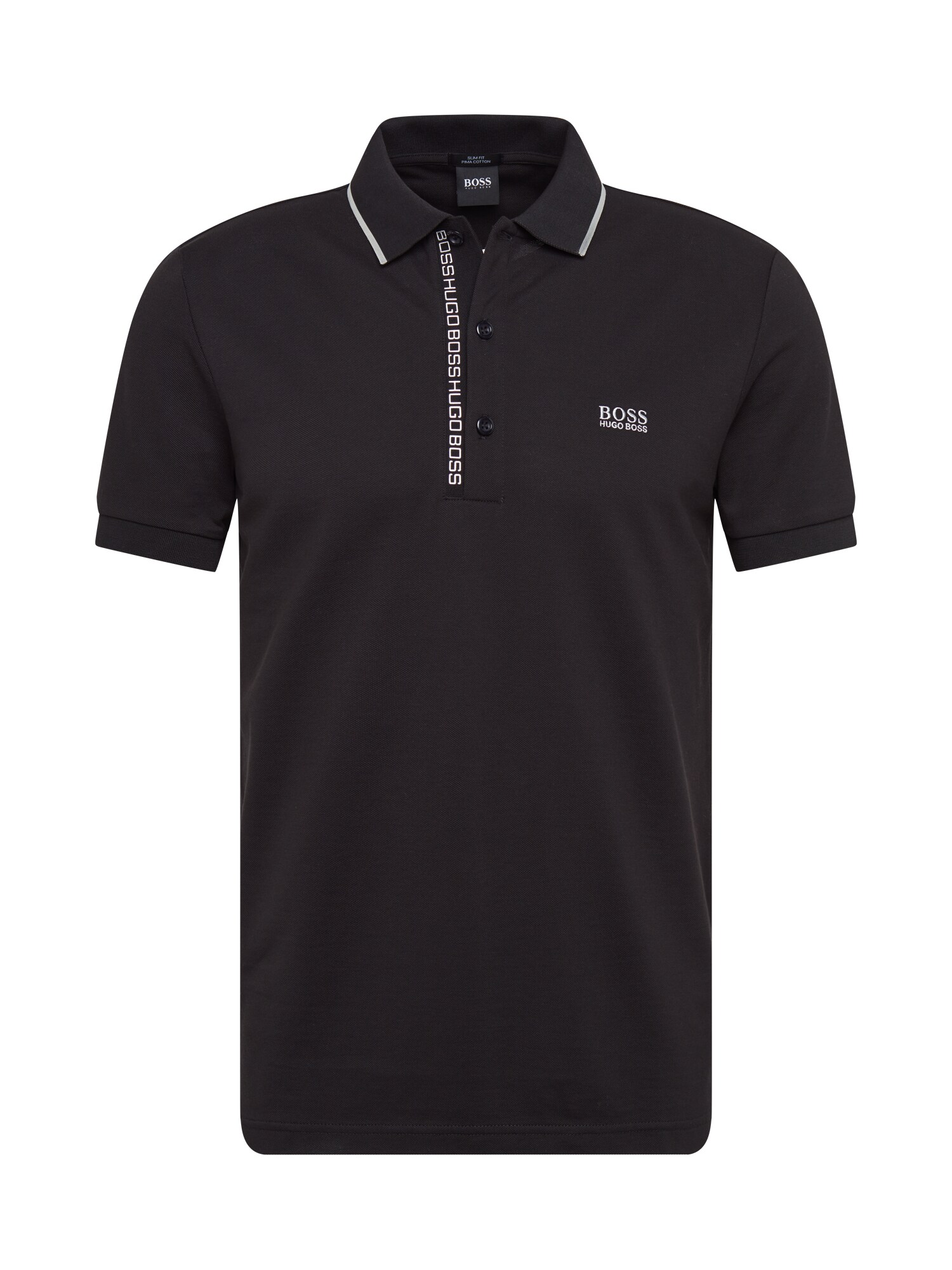 BOSS ATHLEISURE Marškinėliai 'Paule 4'  juoda / balta