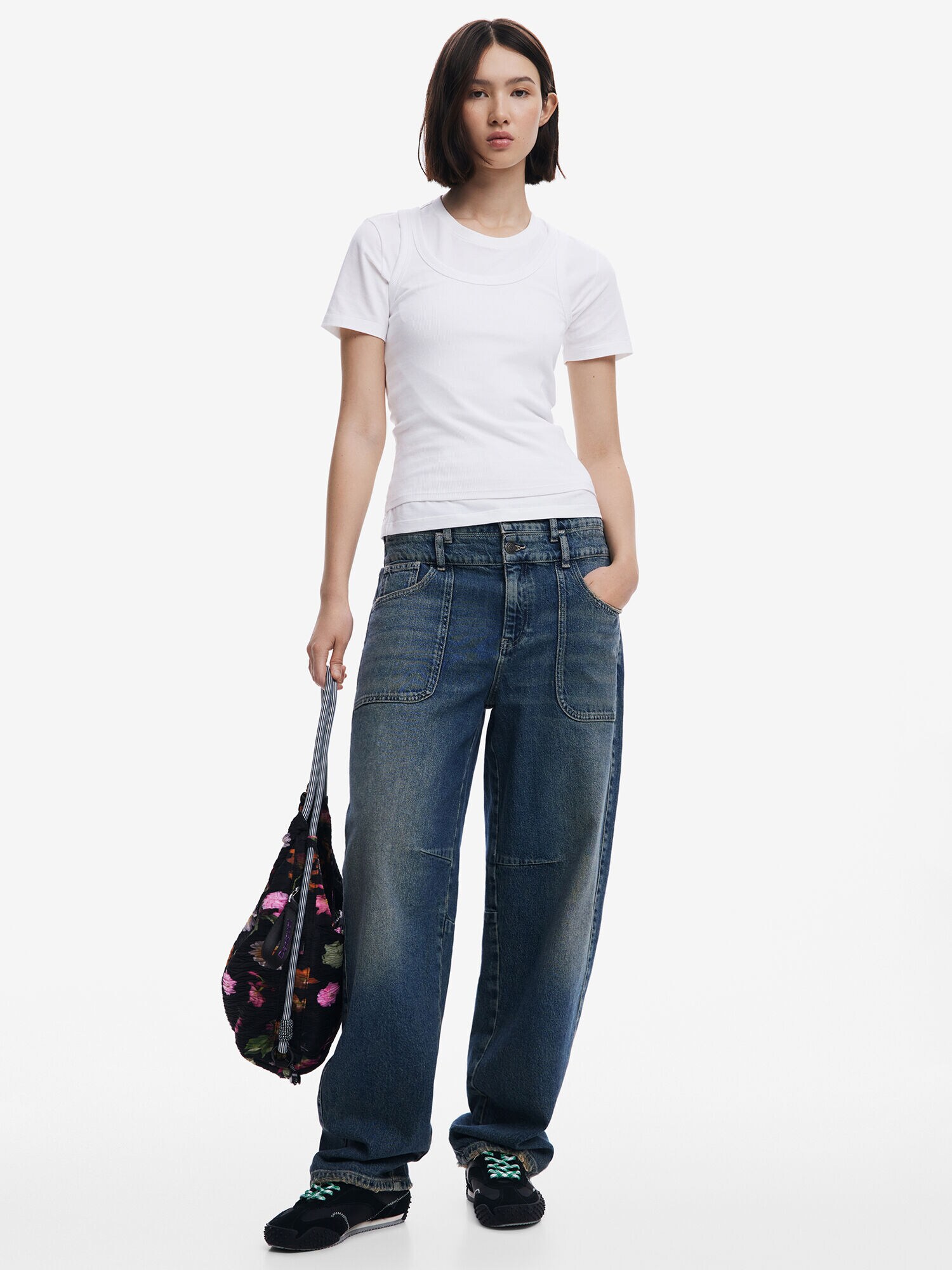 Desigual Shopper táska  zöld / narancs / rózsaszín / fekete termék 2. képe