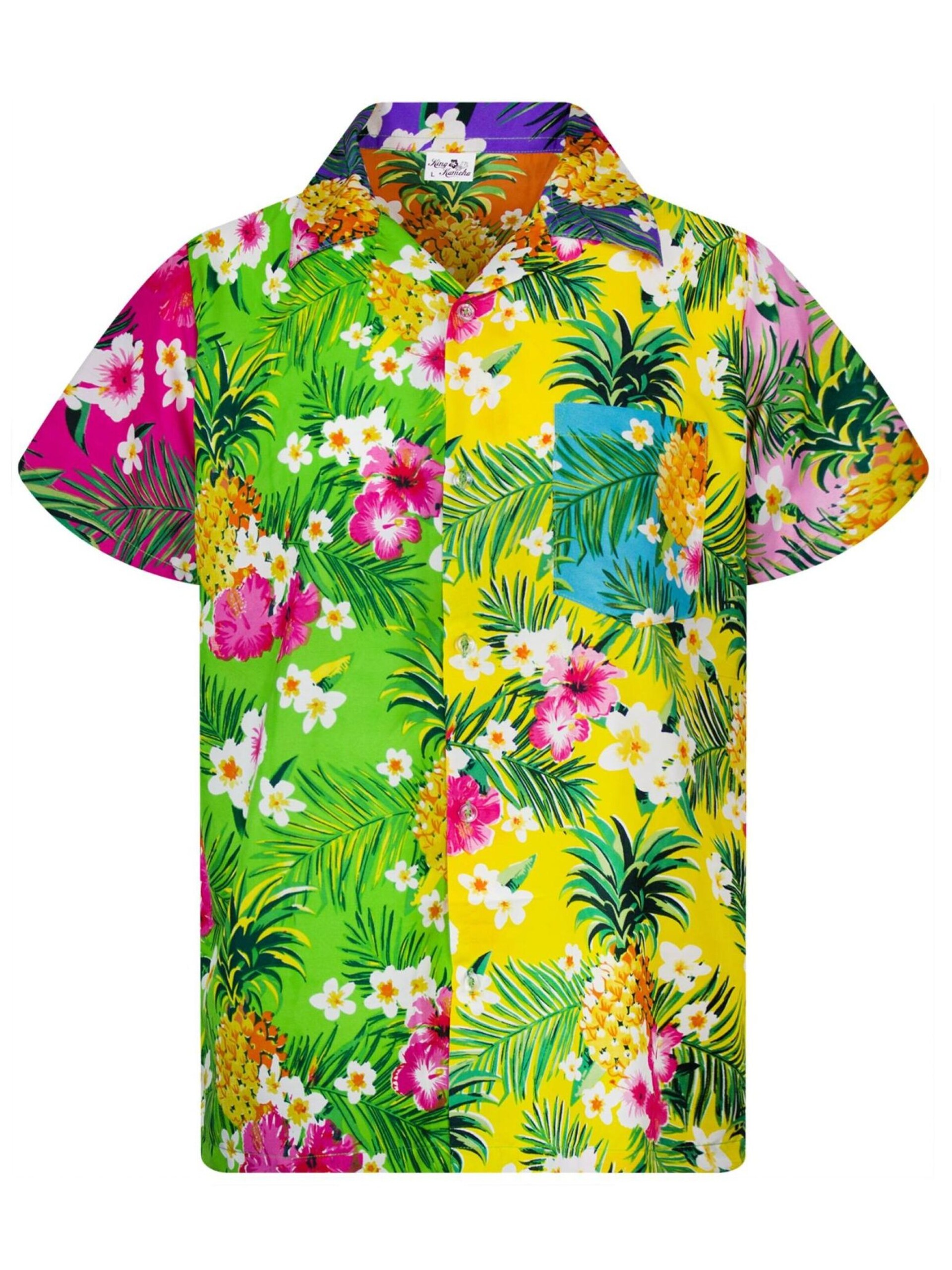 King Kameha T-shirt 'Pineapple Flowers' herr