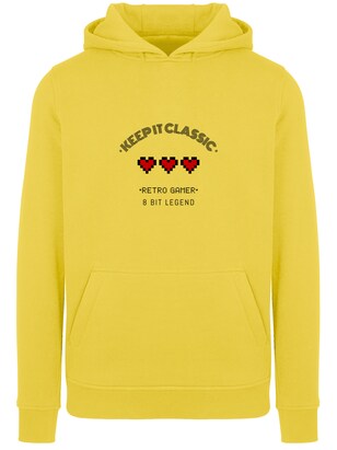 F4NT4STIC Sweatshirt ‘Keep It Classic Retro Gamer 8 Bit Legend Pixel SEVENSQUARED’ Geel / Rood / Zwart