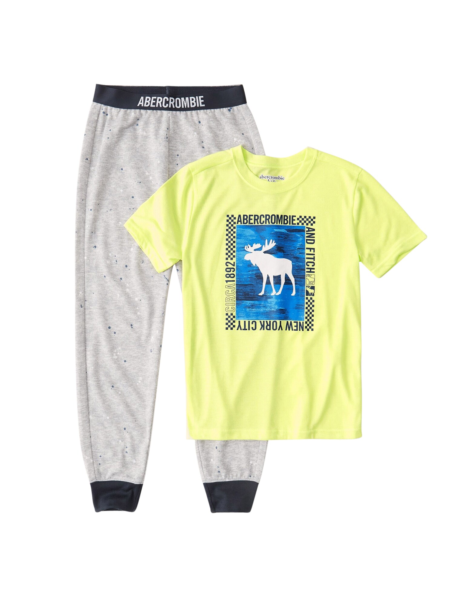 Abercrombie & Fitch Miego kostiumas  geltona / margai pilka / mėlyna