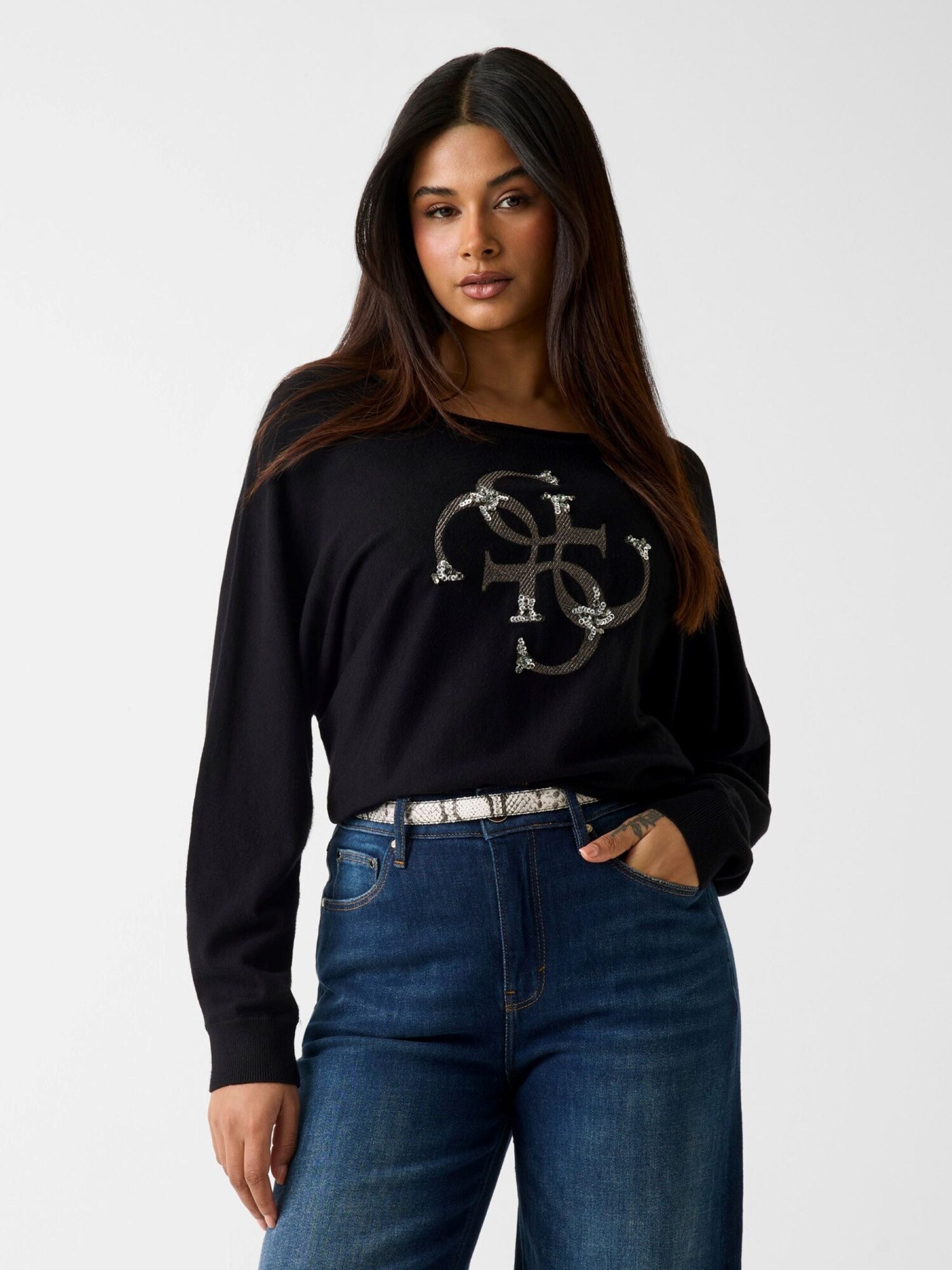 GUESS Jersey 'Maglieria W6YR27Z0975' negro – imagen 2