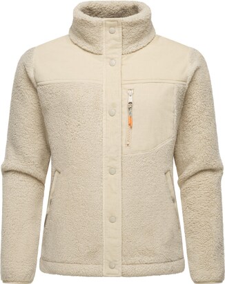 Ragwear Fleece jas ‘Appopis Block’ Beige / Ecru