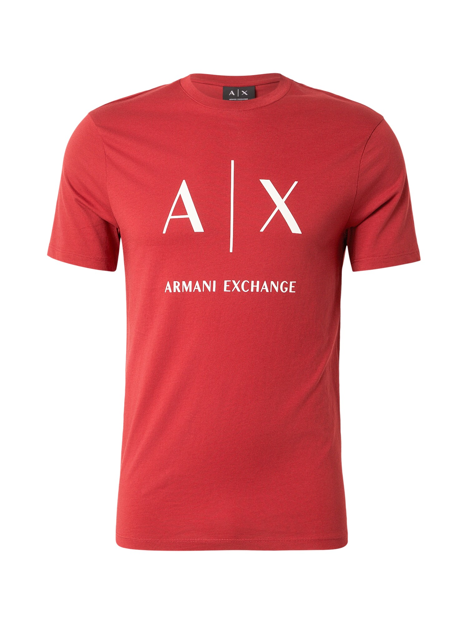 ARMANI EXCHANGE Tricou  roșu cireș / alb