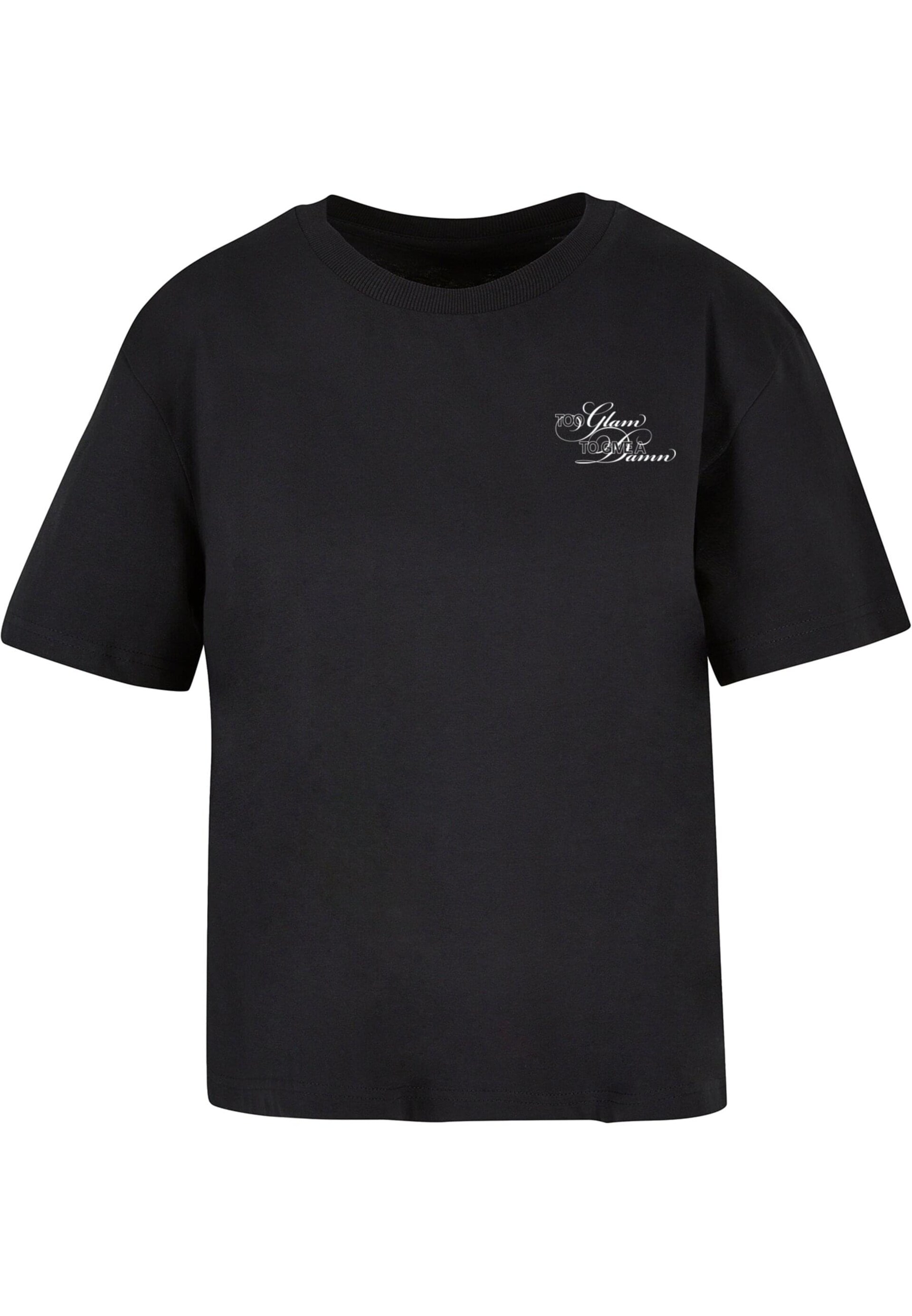 Miss Tee T-shirt 'Give A Damn' taupe / rosé / svart