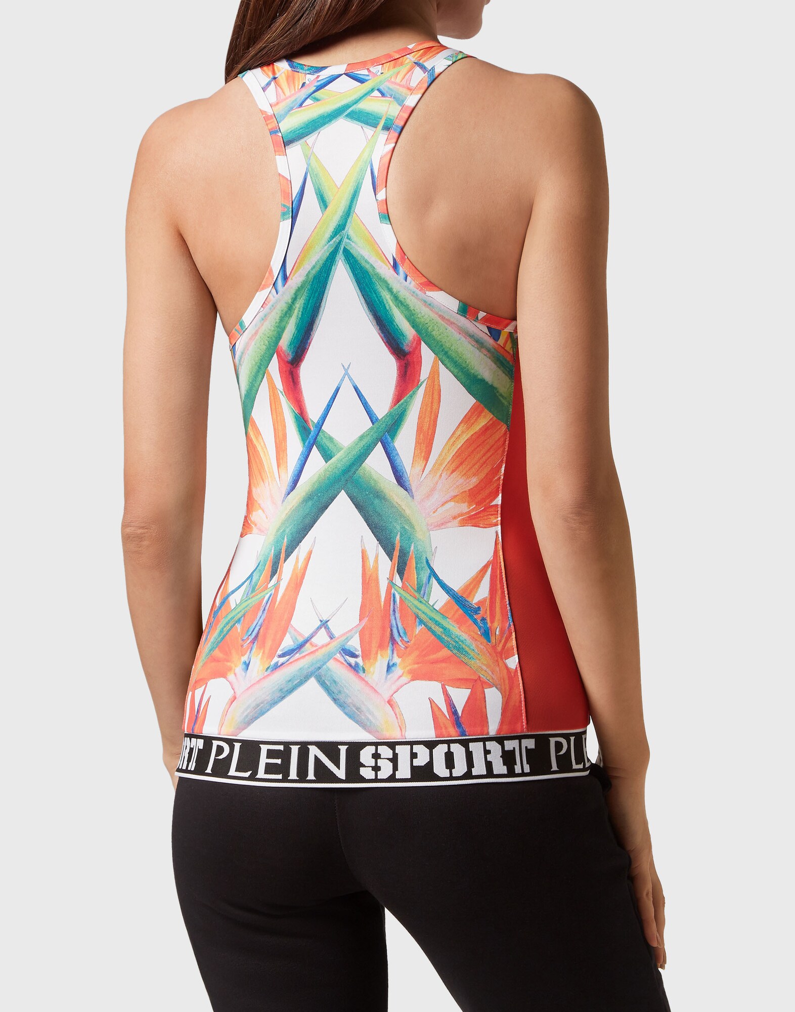 Plein Sport Top deportivo jade / naranja / negro / blanco – imagen 2