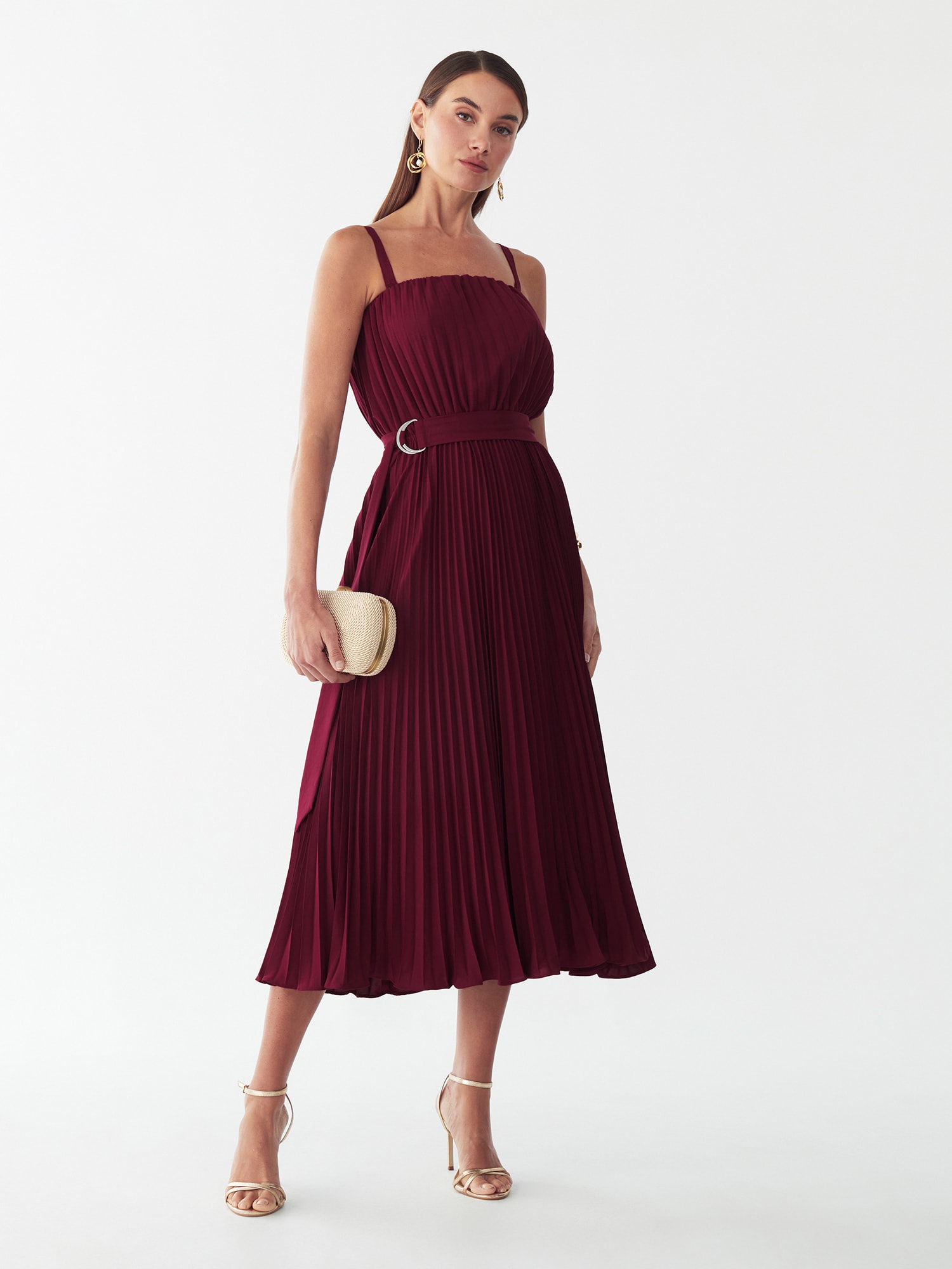 Willa Rochie de cocktail Sardina roșu burgundy