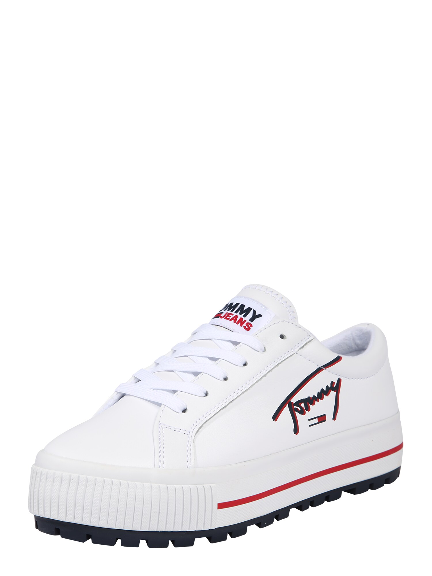Tommy Jeans Sportbačiai be auliuko  balta / tamsiai mėlyna / šviesiai raudona