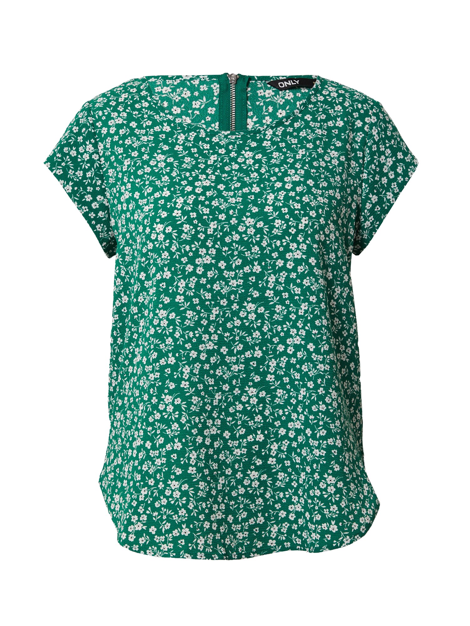 ONLY Bluza  temno zelena / črna / bela