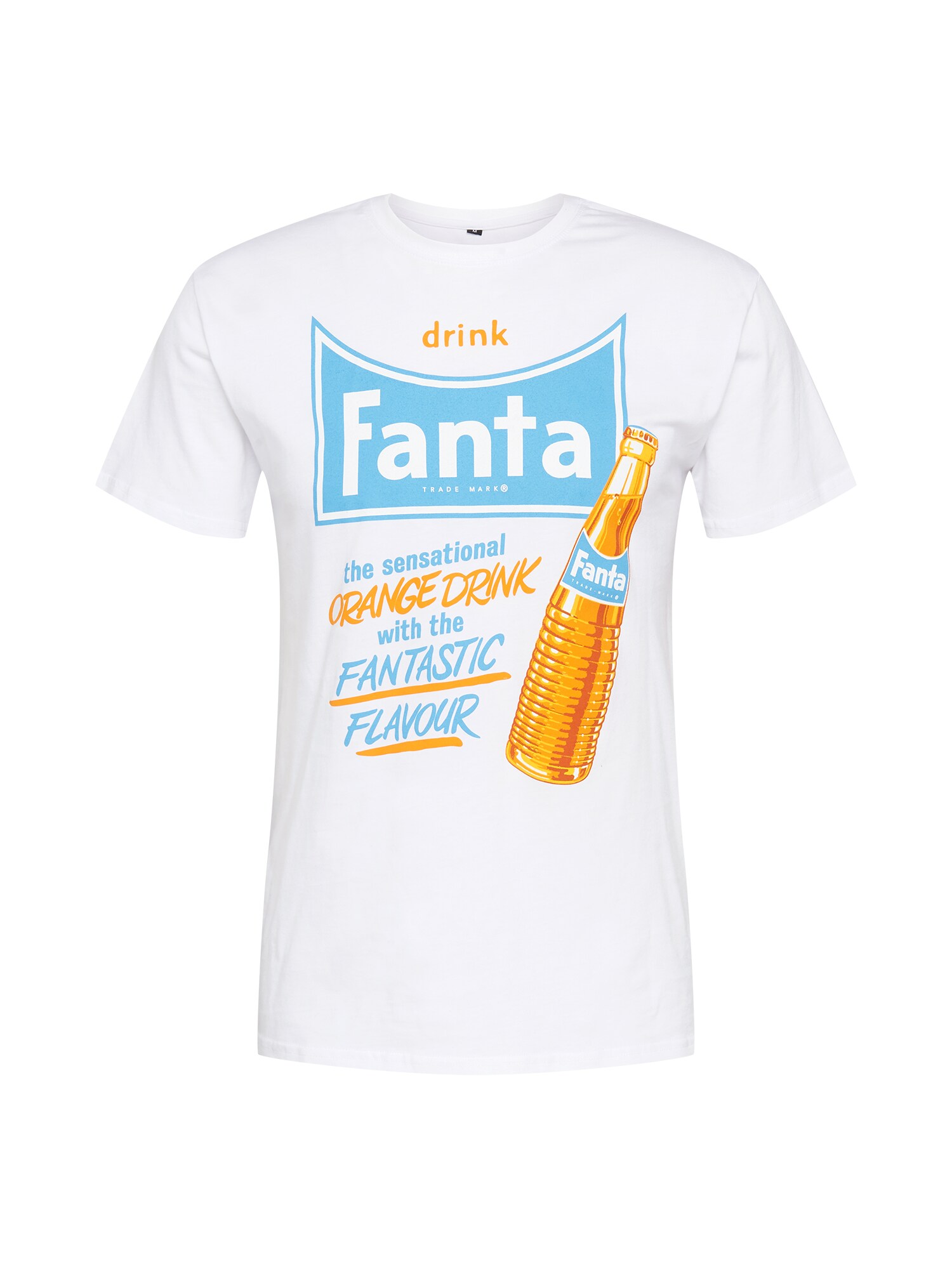 Mister Tee Marškinėliai 'Fanta Refreshing'  balta / oranžinė / šviesiai mėlyna