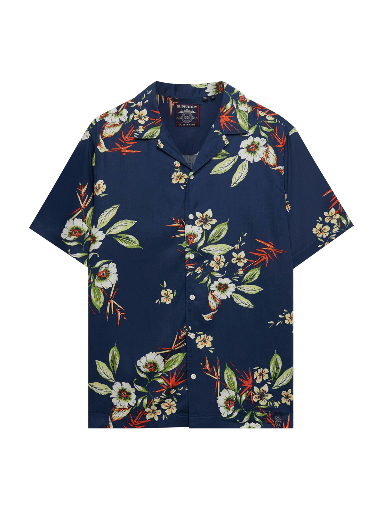 Superdry & Co Cămașă  bleumarin / galben deschis / verde iarbă / portocaliu neon