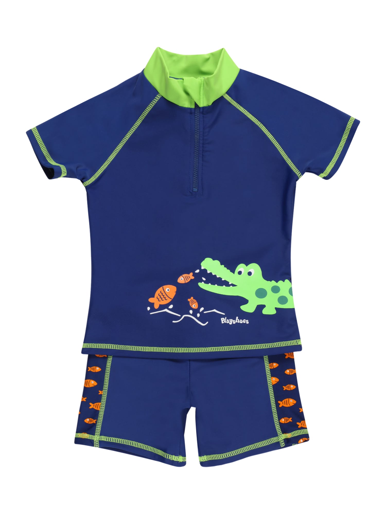PLAYSHOES UV защита 'Krokodil'  синьо / неоново зелено / оранжево / бяло