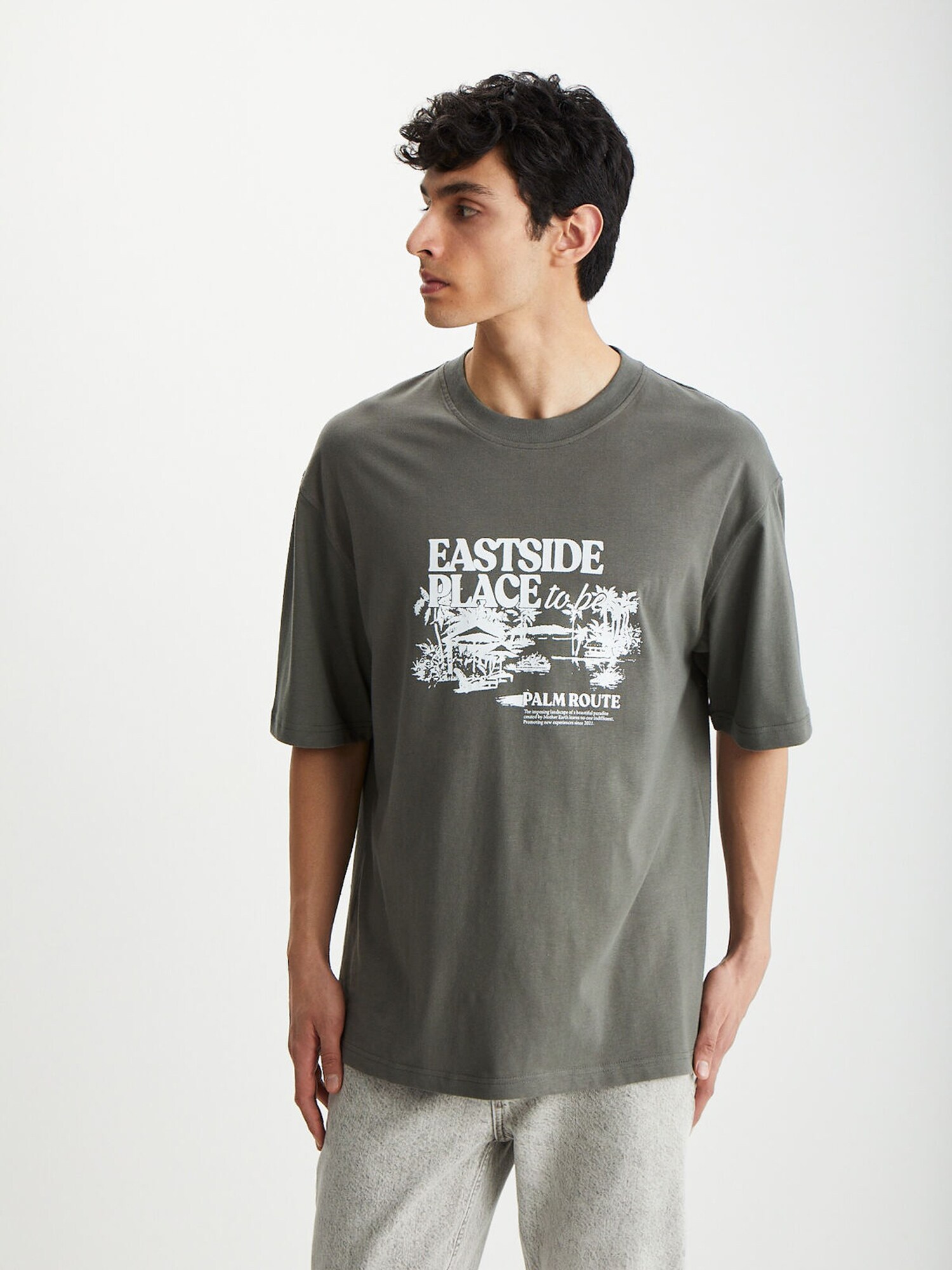 Grimelange Tricou  gri închis / alb
