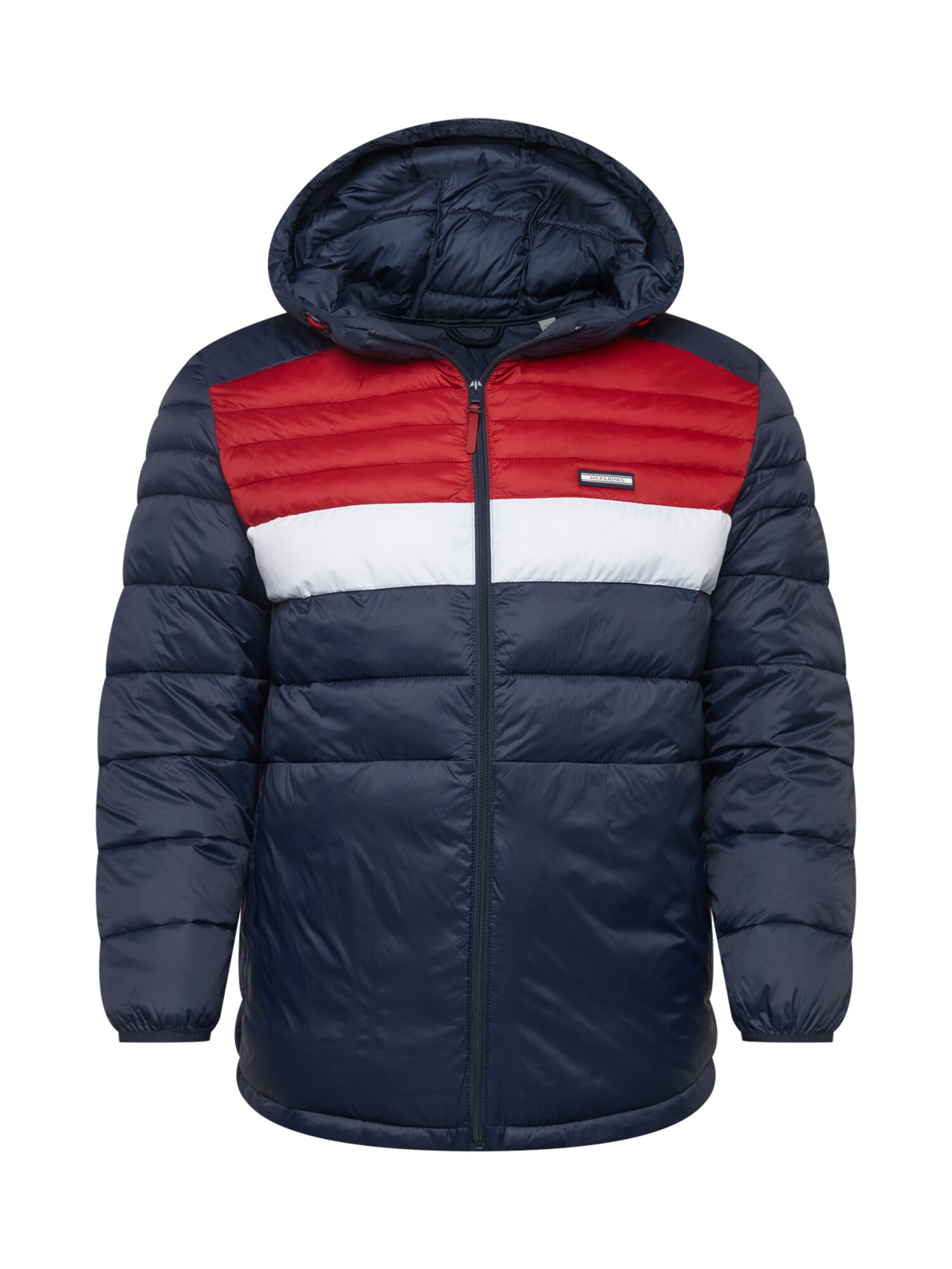 Jack & Jones Plus Prechodná bunda 'Ace'  tmavomodrá / červená / biela