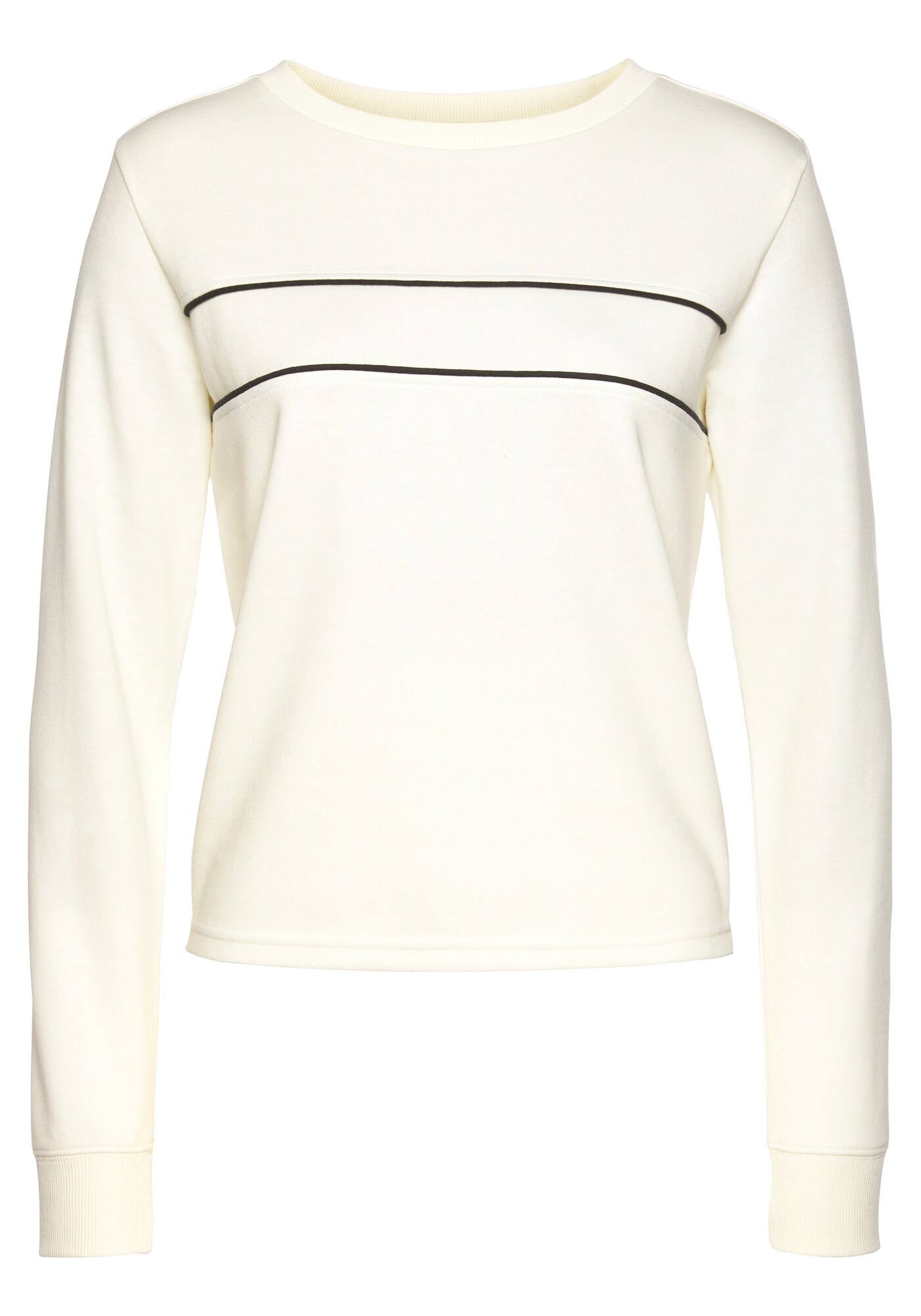 H.I.S Bluză de molton  ecru / negru