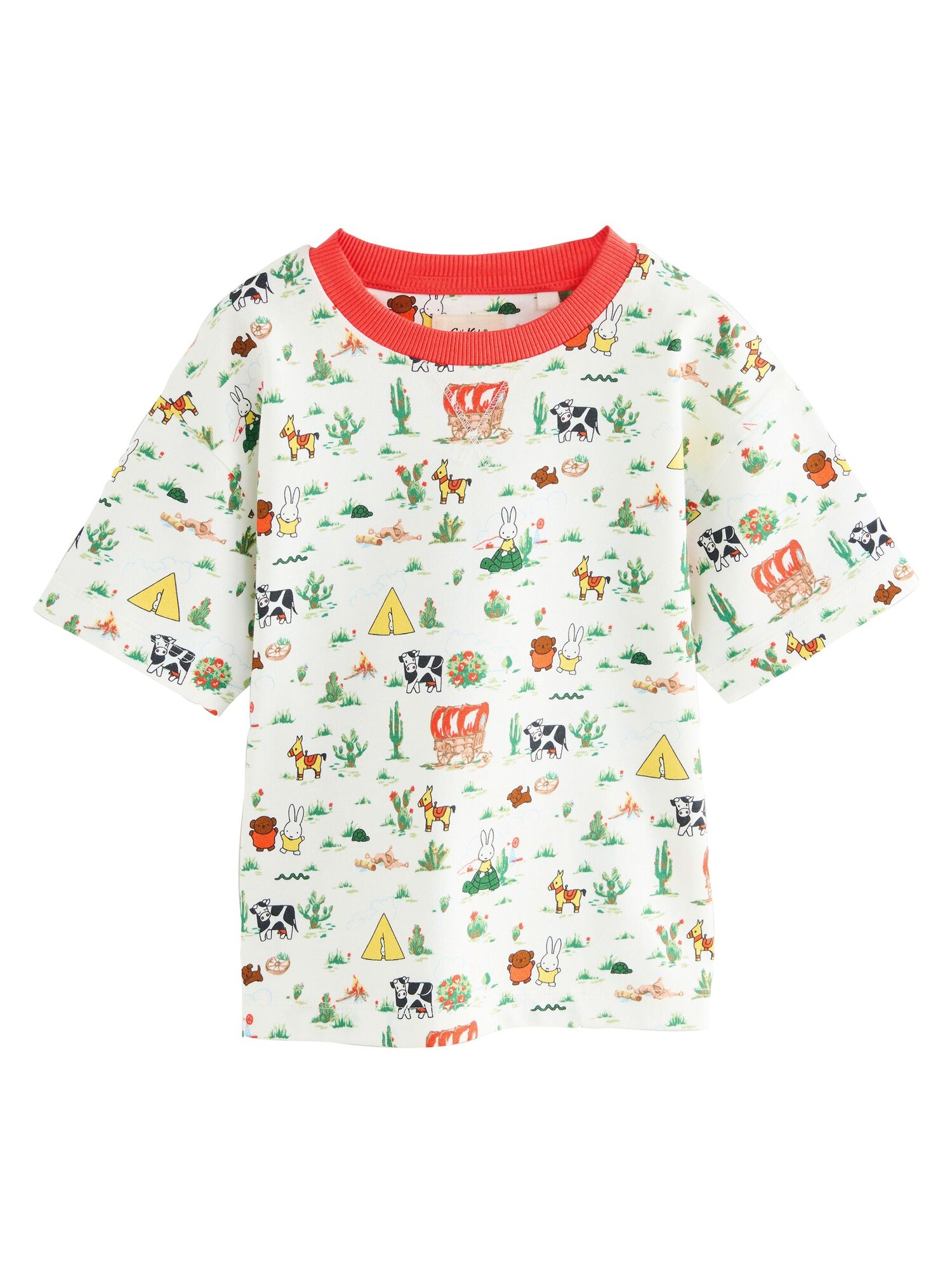 Next Tricou  verde / verde deschis / portocaliu / negru