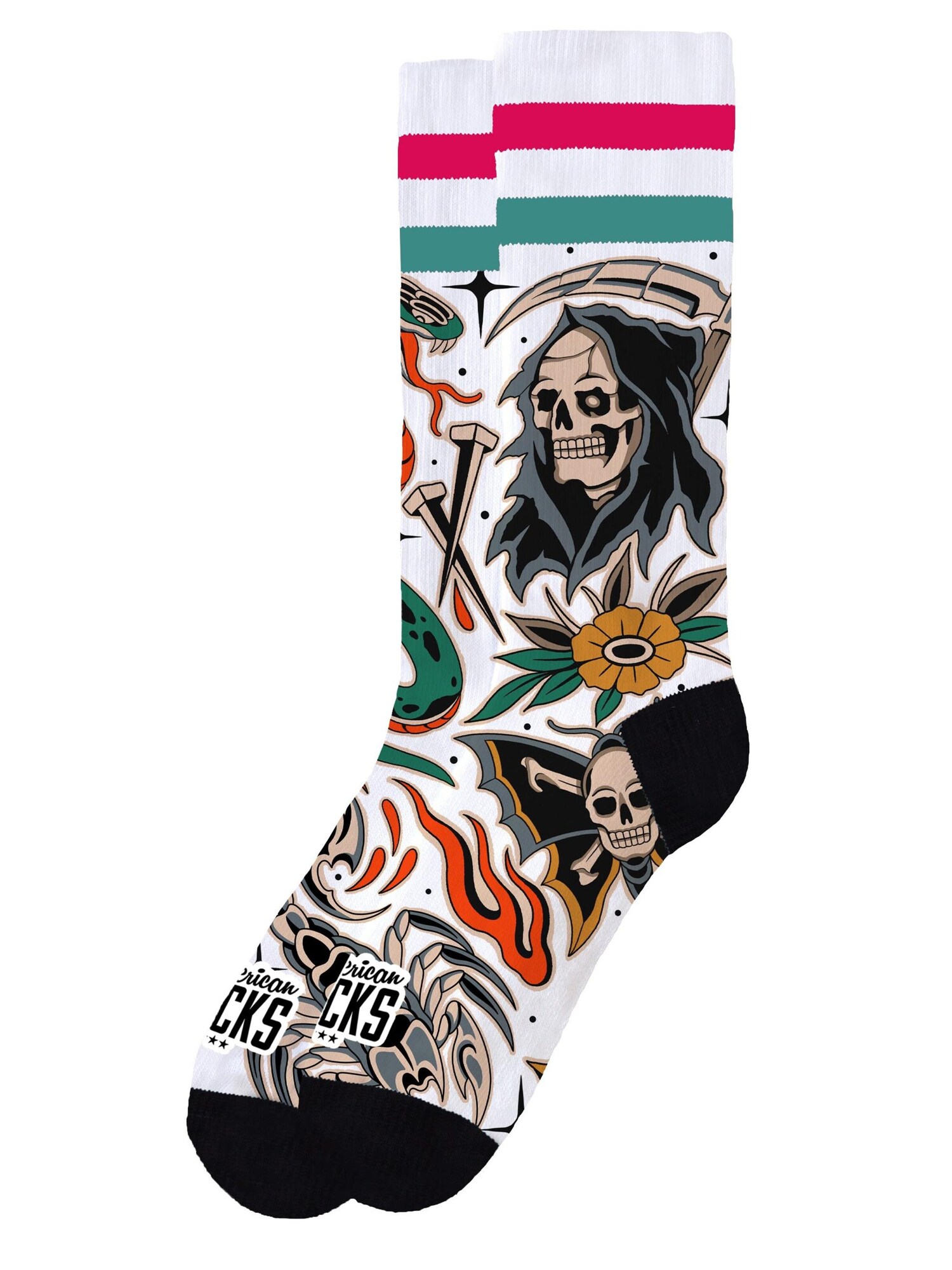 American Socks Calcetines 'Death proof'  blanco