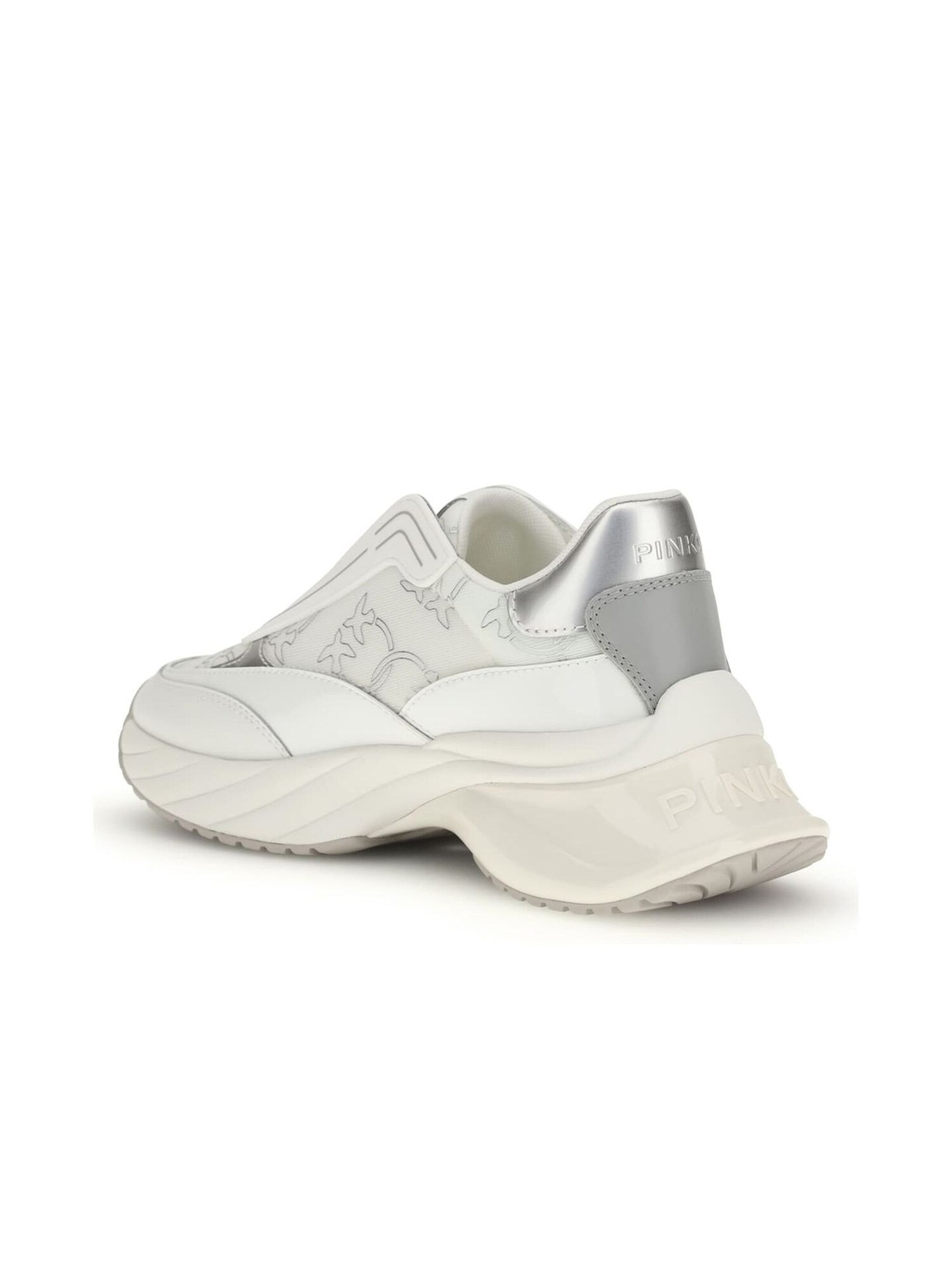 PINKO Zapatillas deportivas bajas 'Ariel 19 - Sneaker Calf Leather/Patent/Monogram Net' blanco – imagen 3