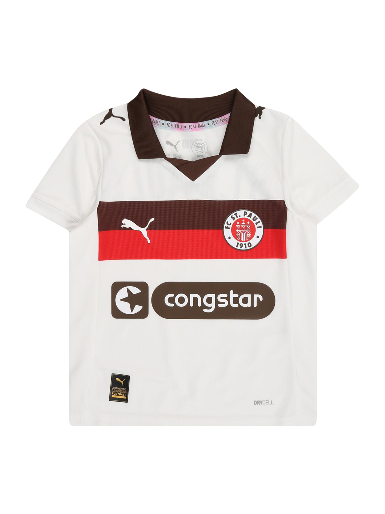 PUMA Funkcionális felső 'FCSP'  gesztenyebarna / rikító piros / fehér akciós termékkép 1