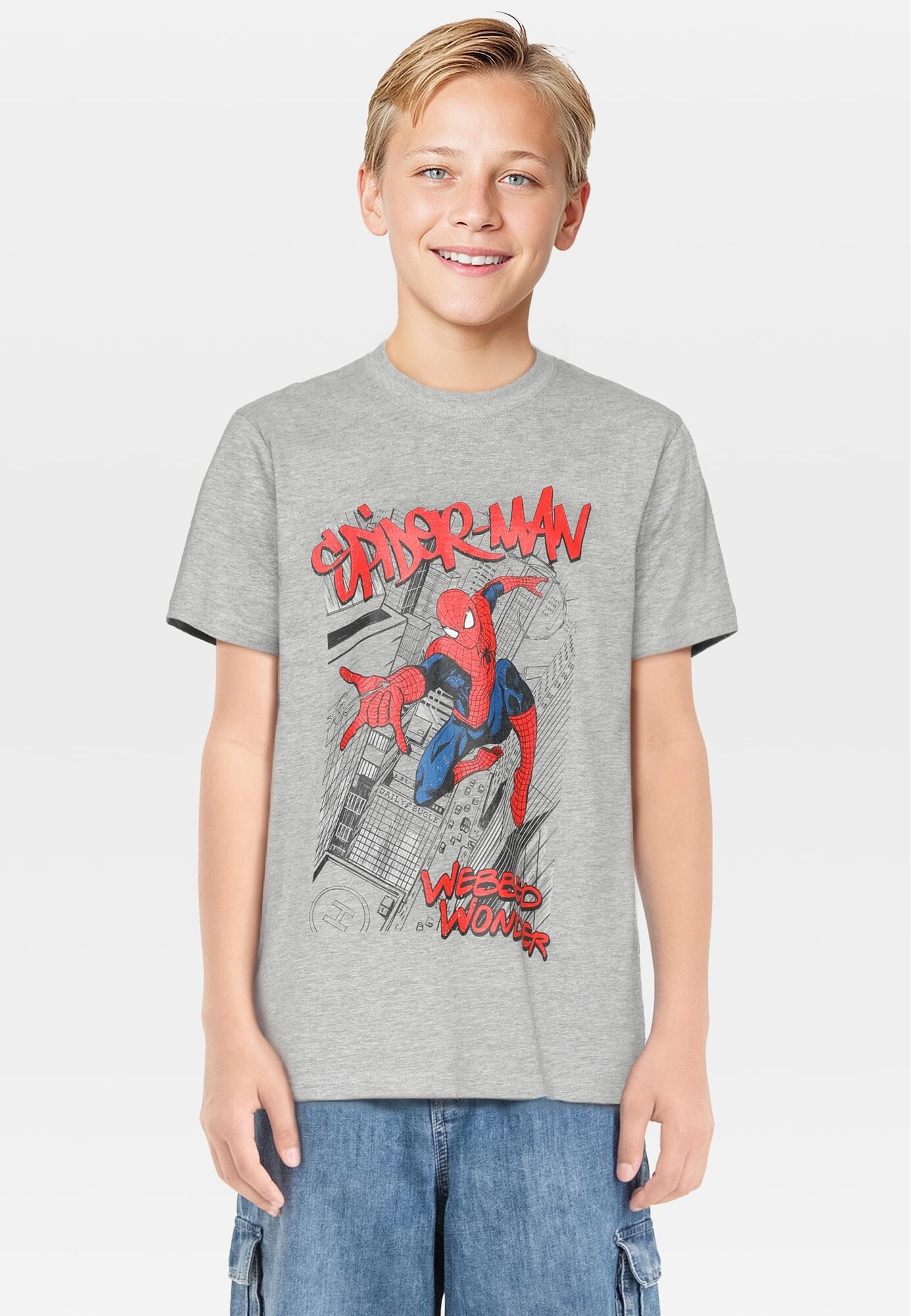 Mister Tee Camiseta 'Spiderman Comic'  marino / gris moteado / rojo / negro – imagen 4
