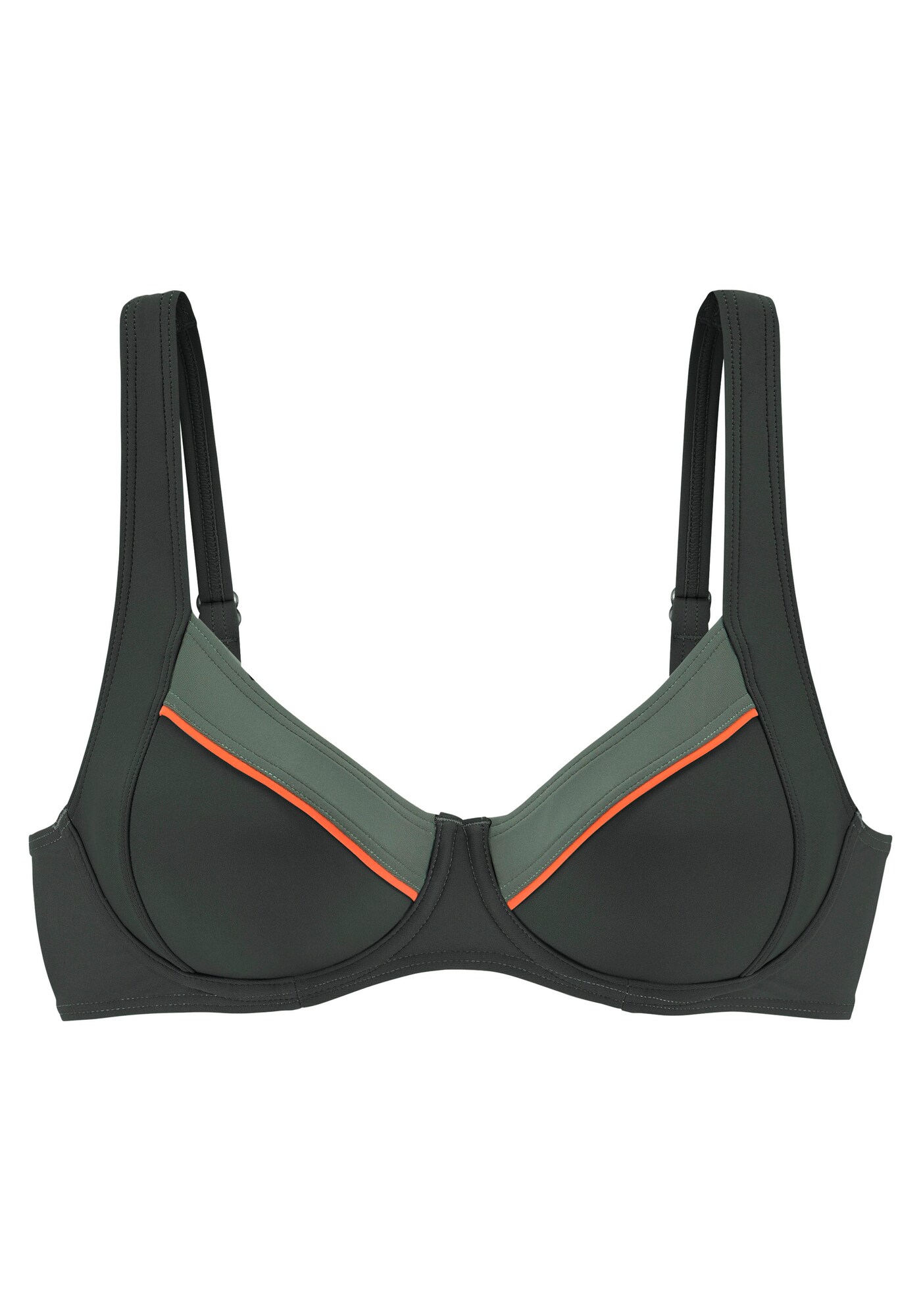 LASCANA Bikini felső 'Yuna'  olíva / narancs akciós termékkép 1