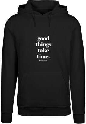 Merchcode Sweatshirt ‘Good Things Take Time’ Zwart / Wit