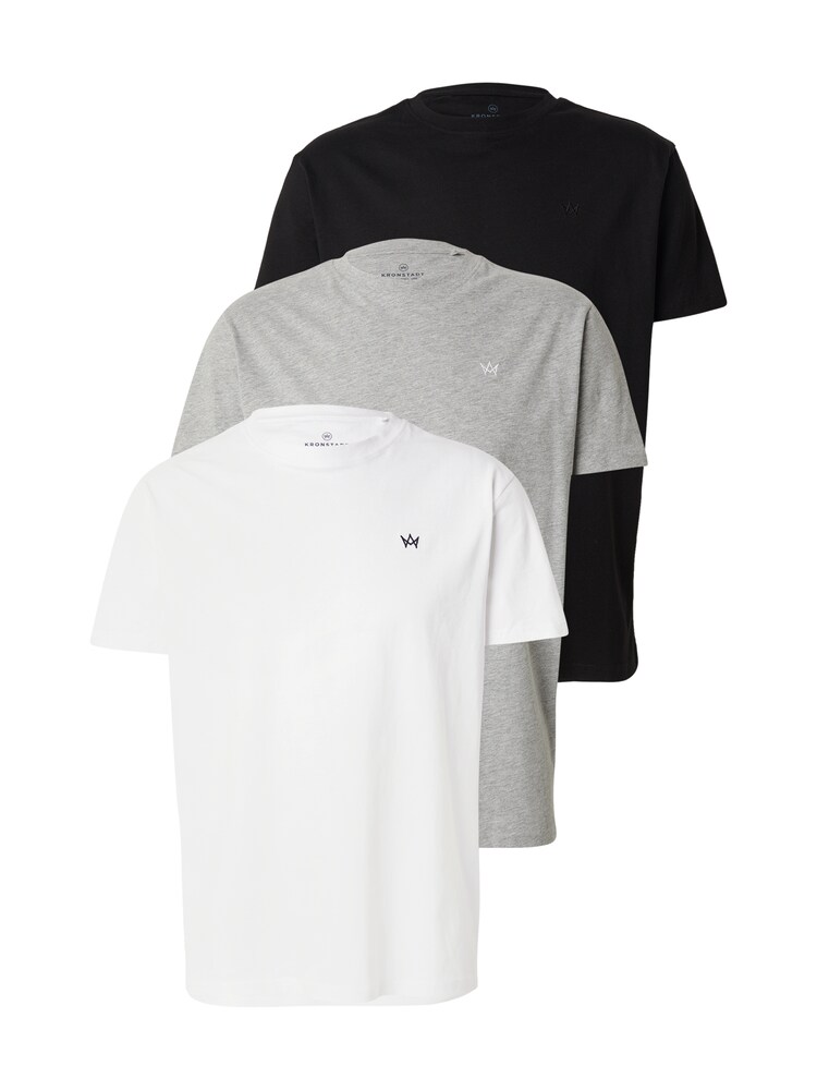 Kronstadt Póló 'Erwin' Férfi szürke, fekete, fehér , Méret S