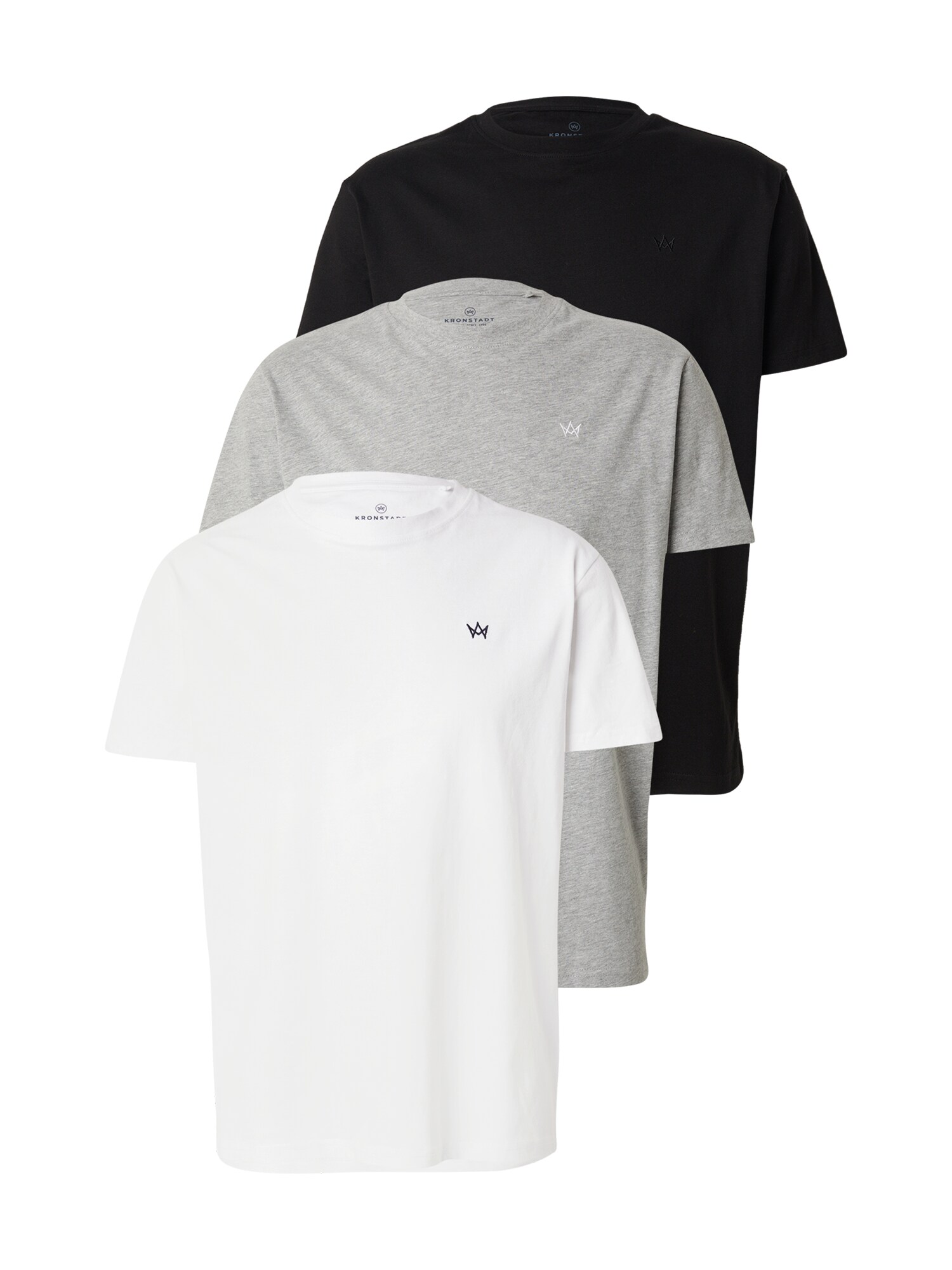 Kronstadt Tricou 'Erwin'  gri / negru / alb