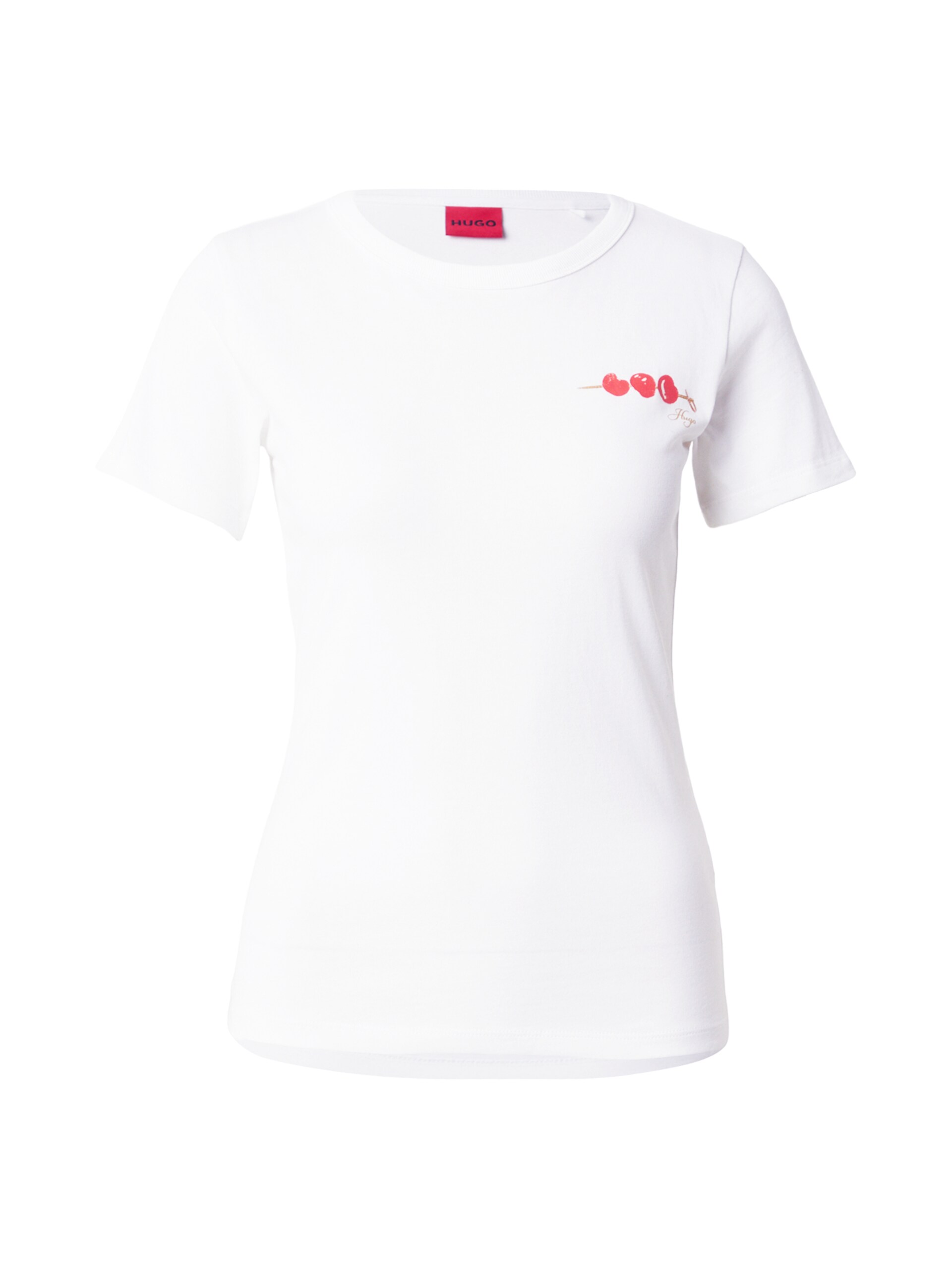 Hugo T-shirt 'Deloris_6' cappuccino / ljusröd dam