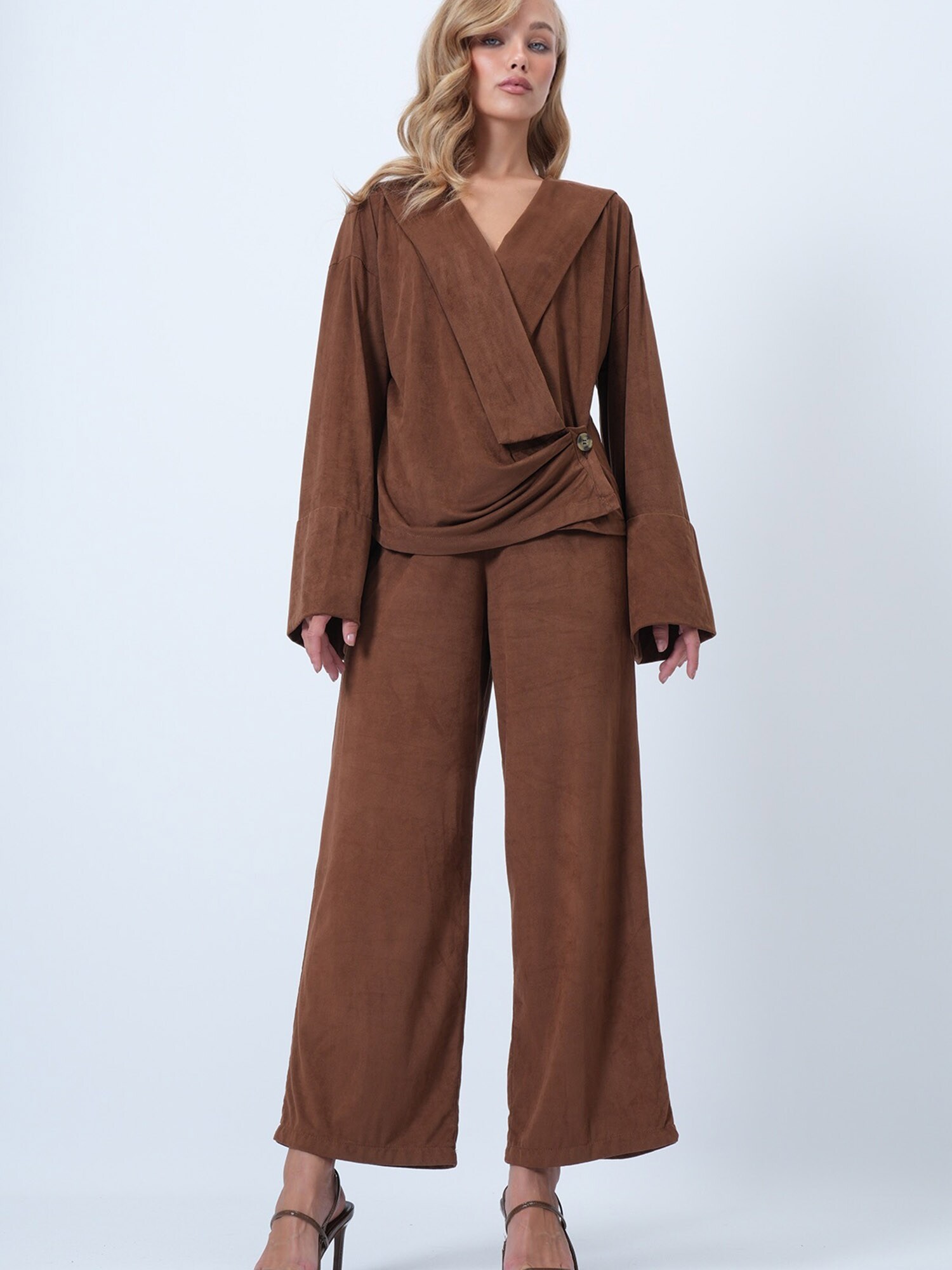 Trend Alaçatı Stili Completo pantalone  marrone
