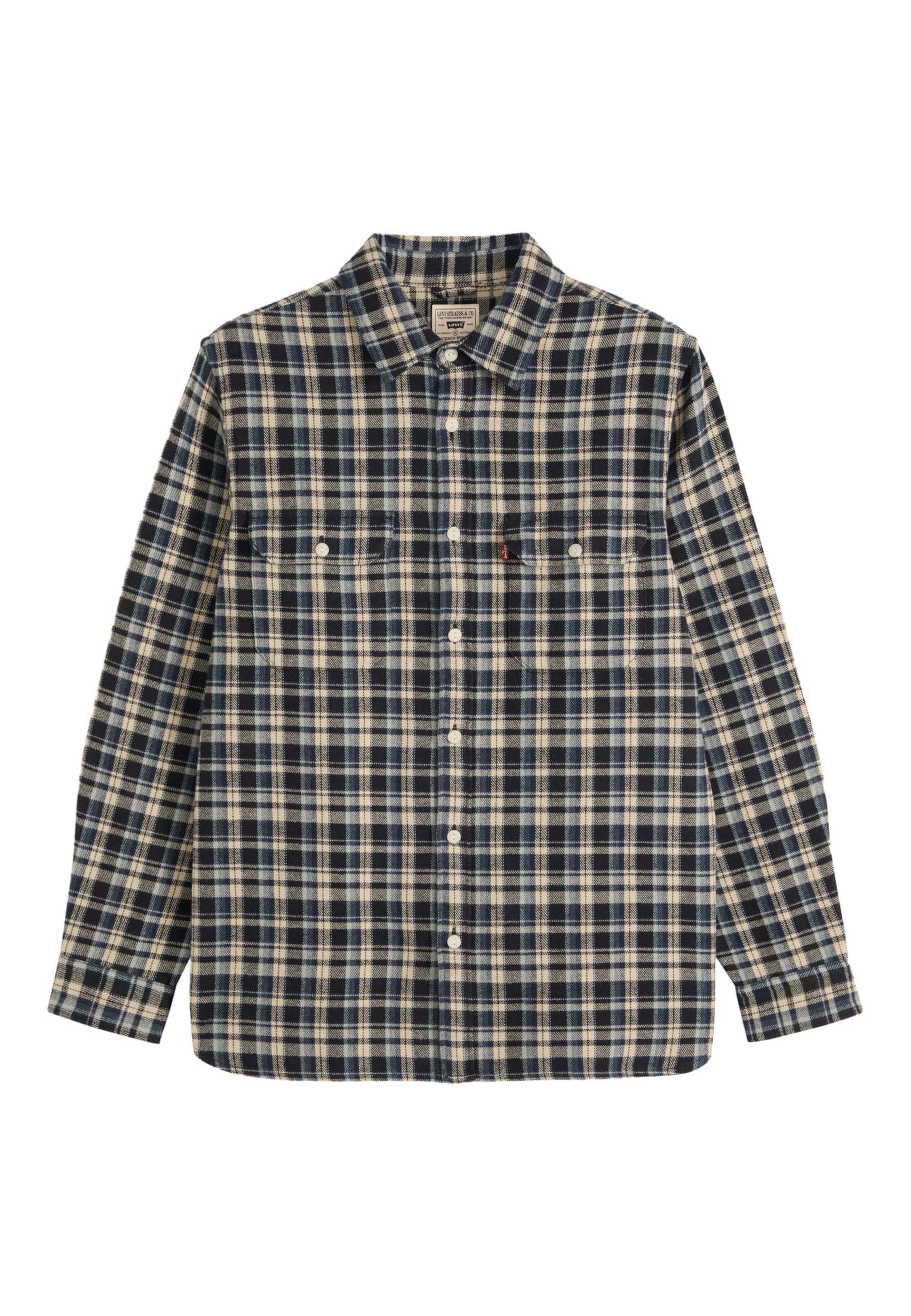 LEVIS ® Skjorta 'JACKSONWORKER' beige / marinblå / ljusblå herr